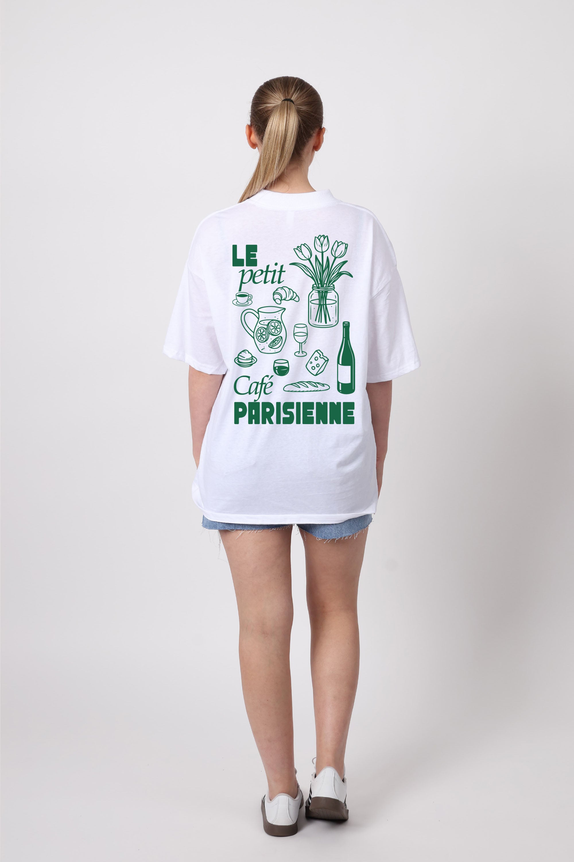150GSM Oversized T-Shirts in Cafe Parisienne Print