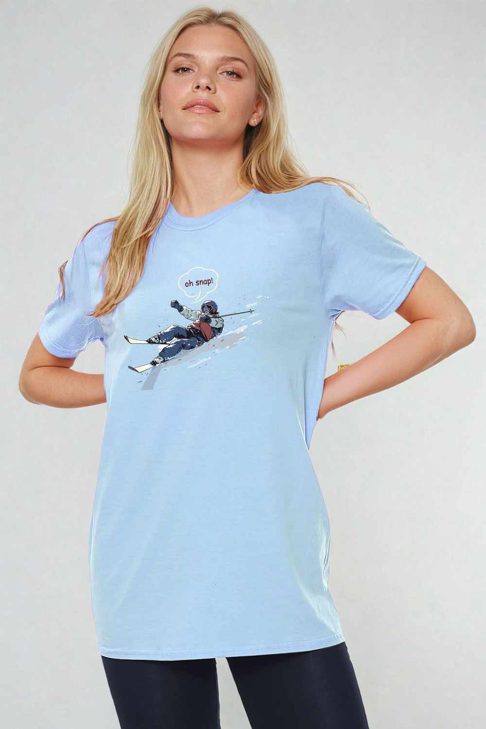Oh Snap Ski Fun Printed T-Shirt