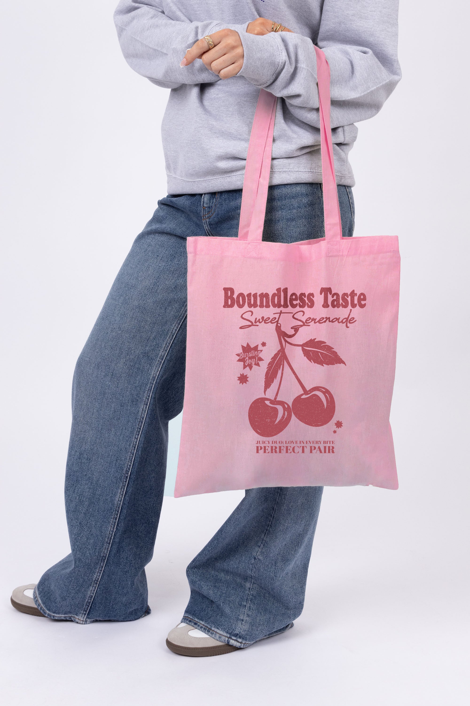 Boundless Taste Cherry Printed Cotton Tote Bag
