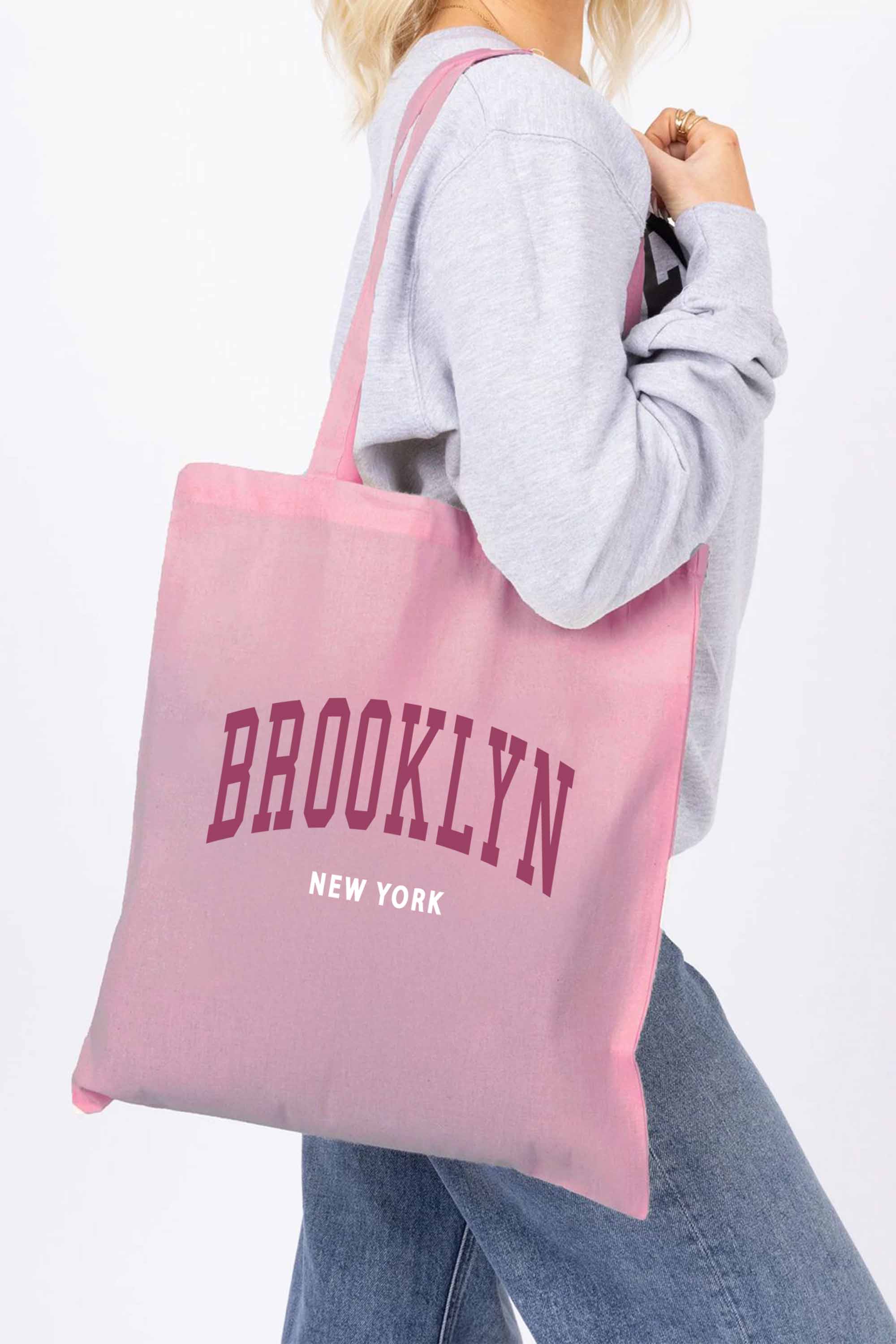 Brooklyn New York Graphic Printed Cotton Tote Bag