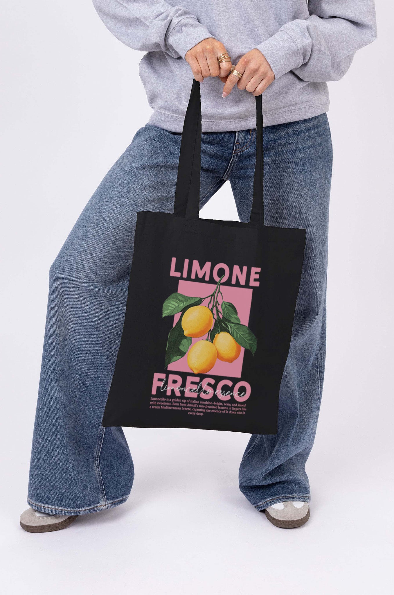 Limone Fresco Printed Cotton Tote Bag