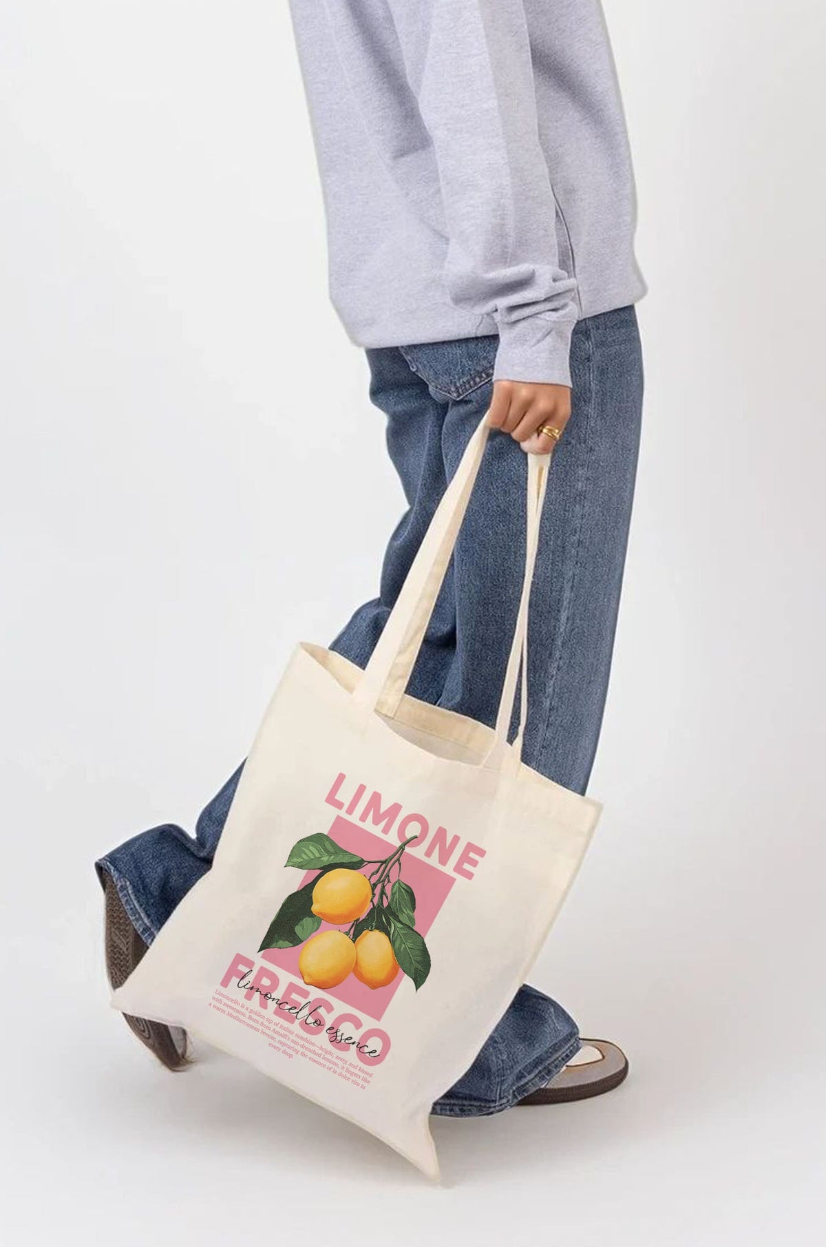 Limone Fresco Printed Cotton Tote Bag