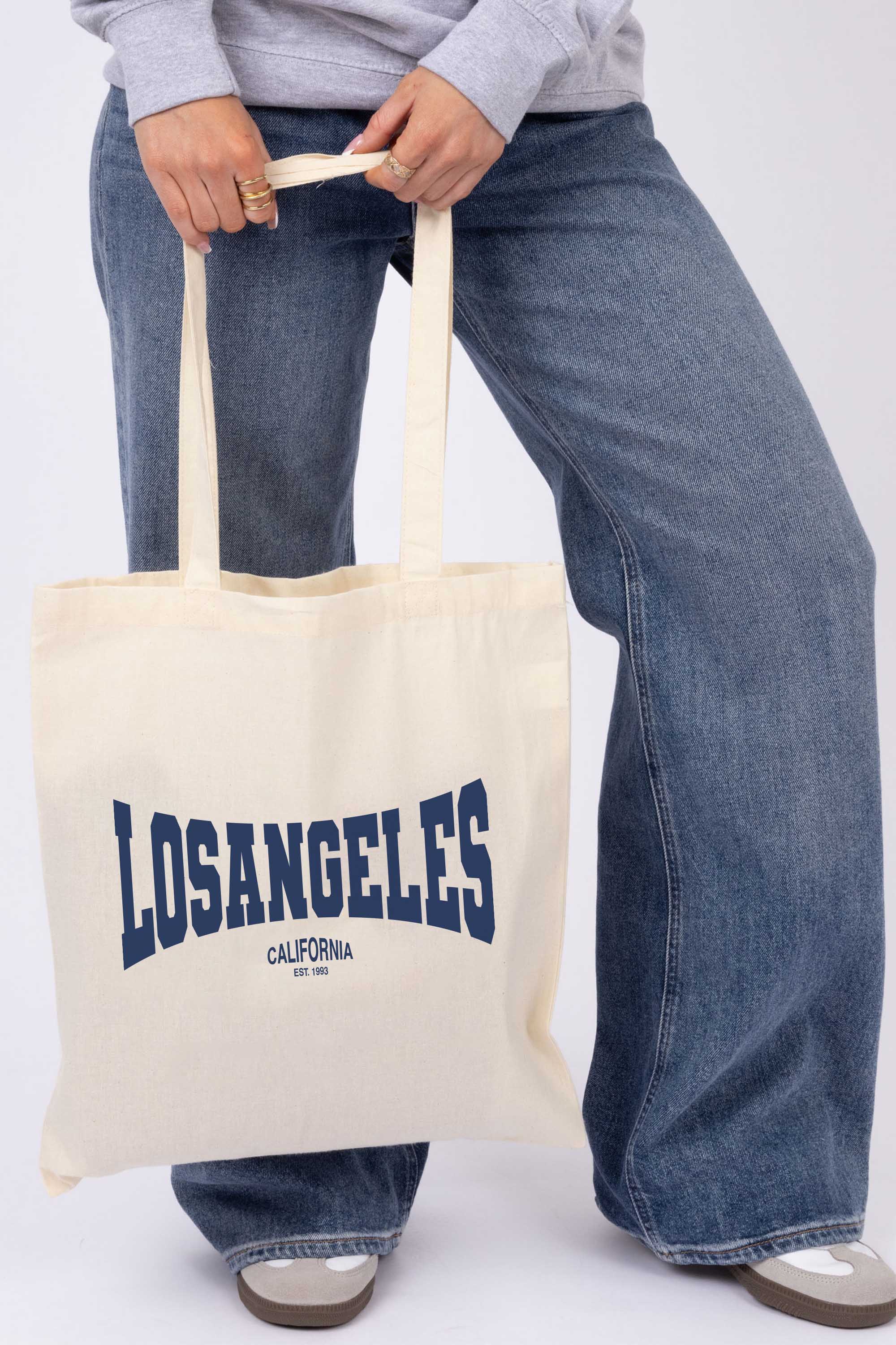 Los Angeles Graphic Printed Cotton Tote Bag