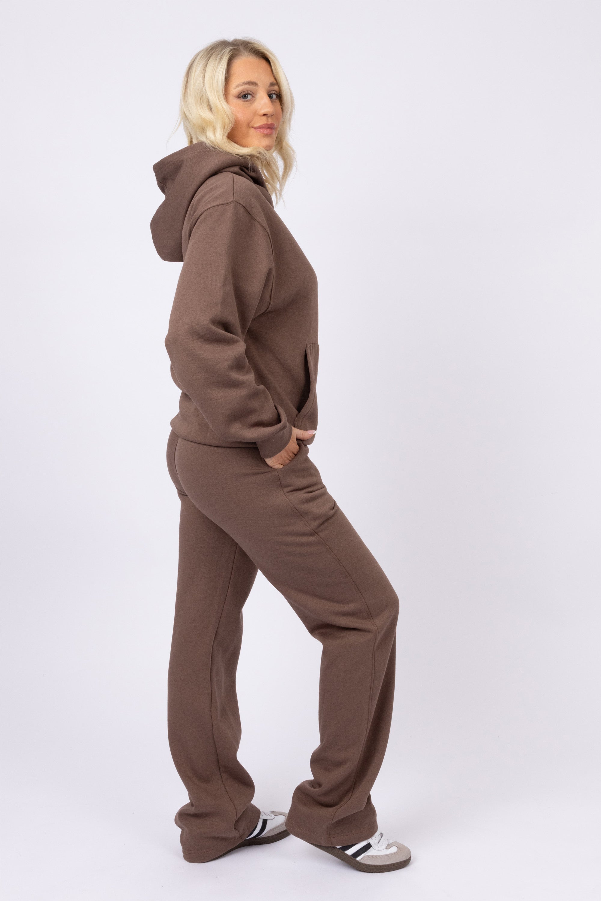 Unisex Brown LSF Hoodie & Straight Leg Joggers Co-Ord Set (Pack Of 4 Sets)