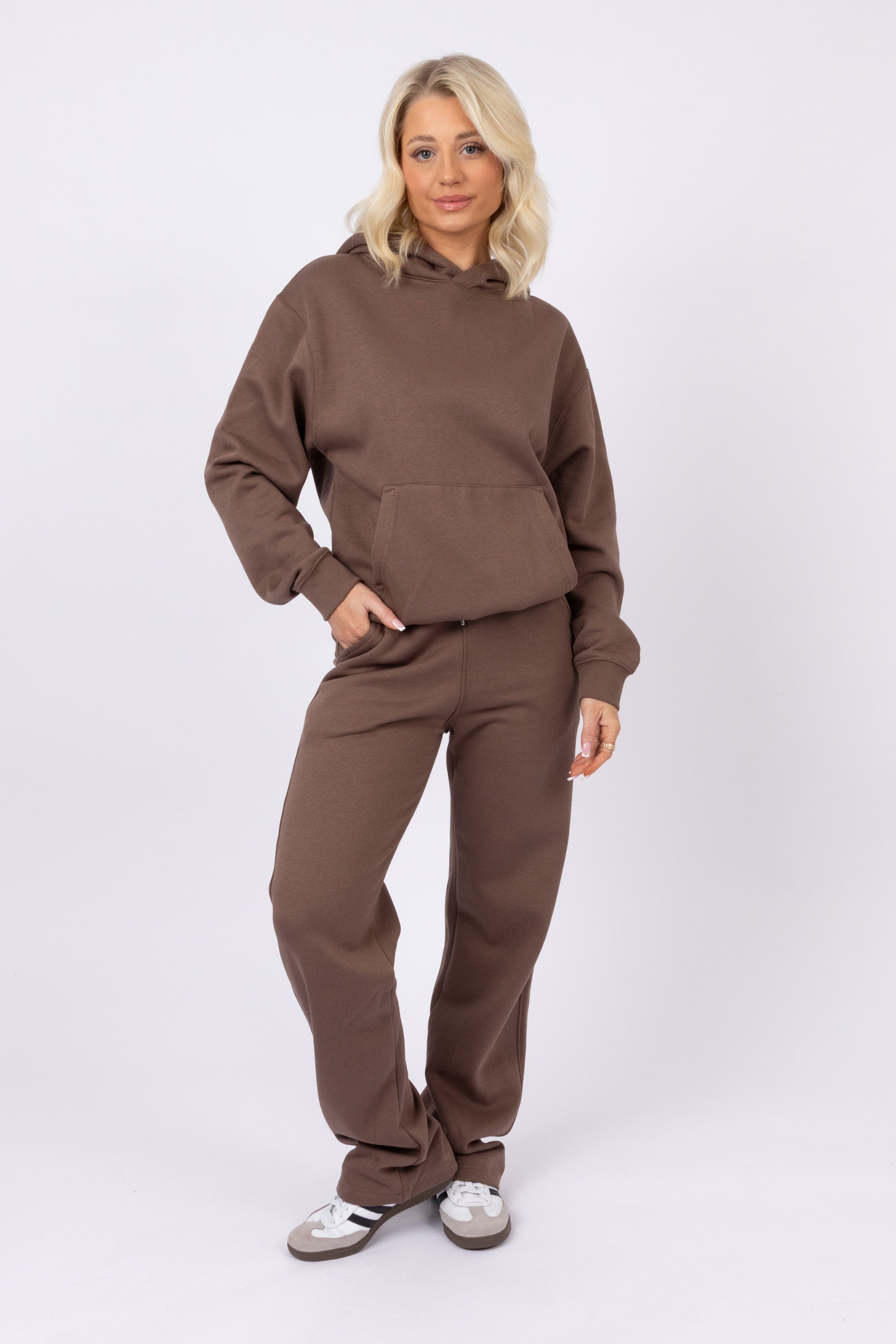Unisex Brown LSF Hoodie & Straight Leg Joggers Co-Ord Set (Pack Of 4 Sets)