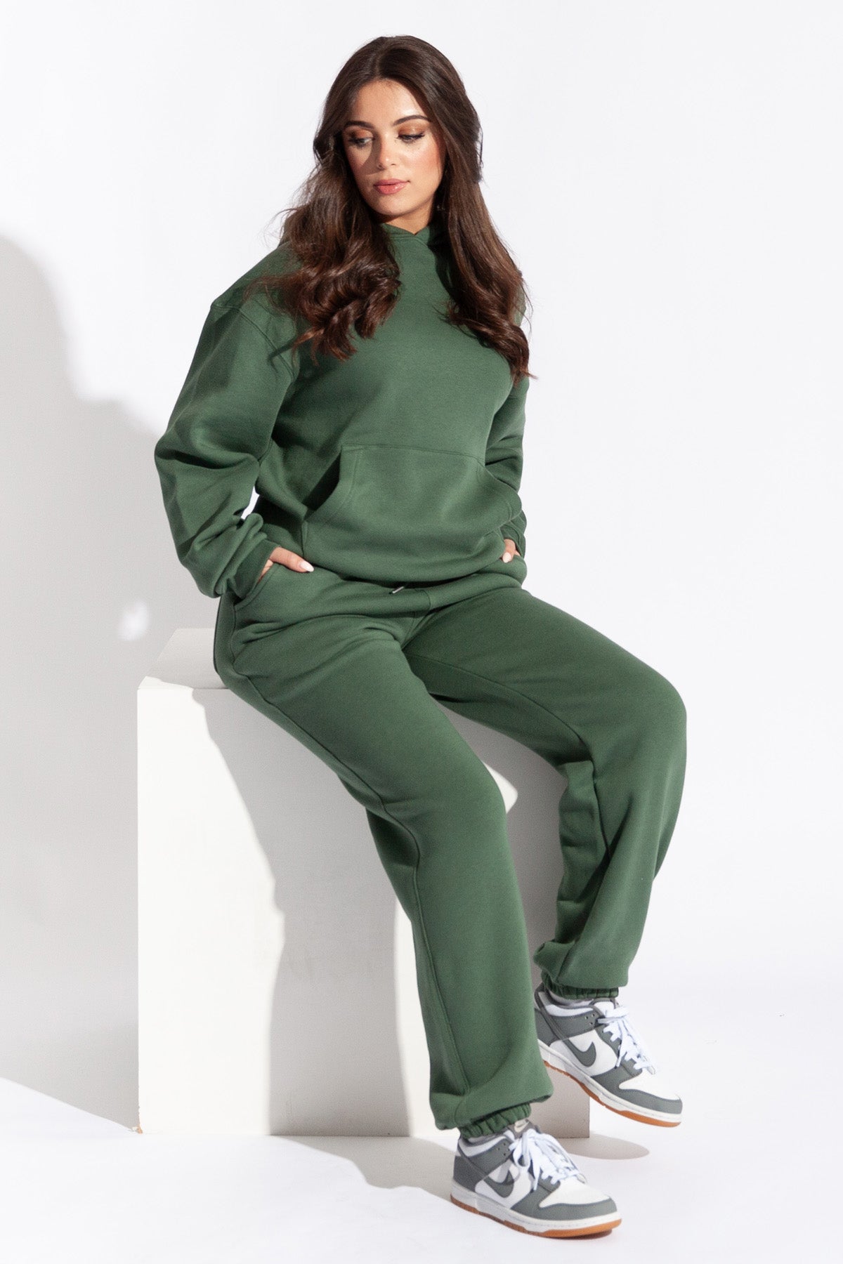 Sweatshirt Jogger Women Set Oversized LSF Fleece Hoodie Jogger Set