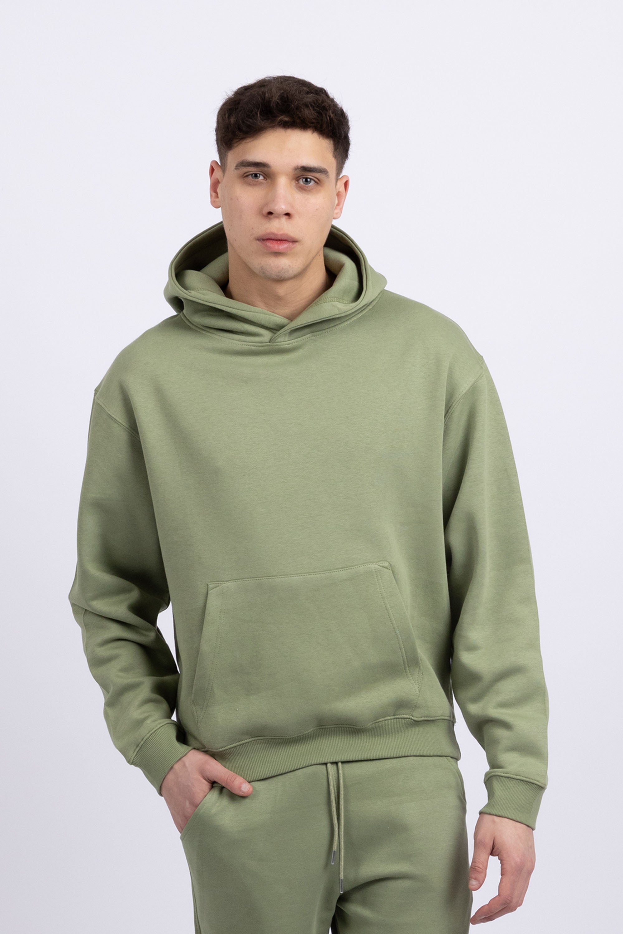 Unisex Sage Green LSF Fleece Hoodie & Straight Leg Jogger Set (Pack of 4 Sets)