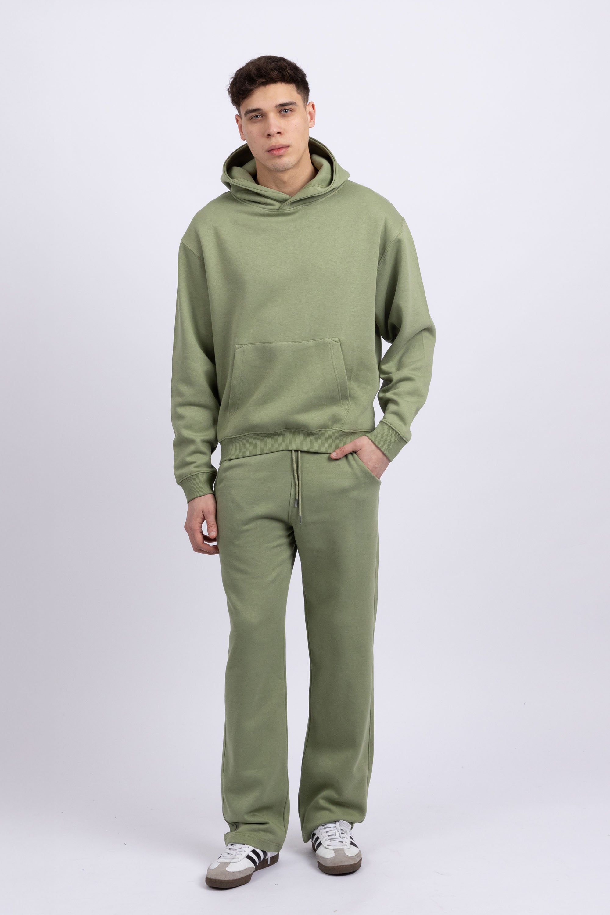 Unisex Sage Green LSF Fleece Hoodie & Straight Leg Jogger Set (Pack of 4 Sets)