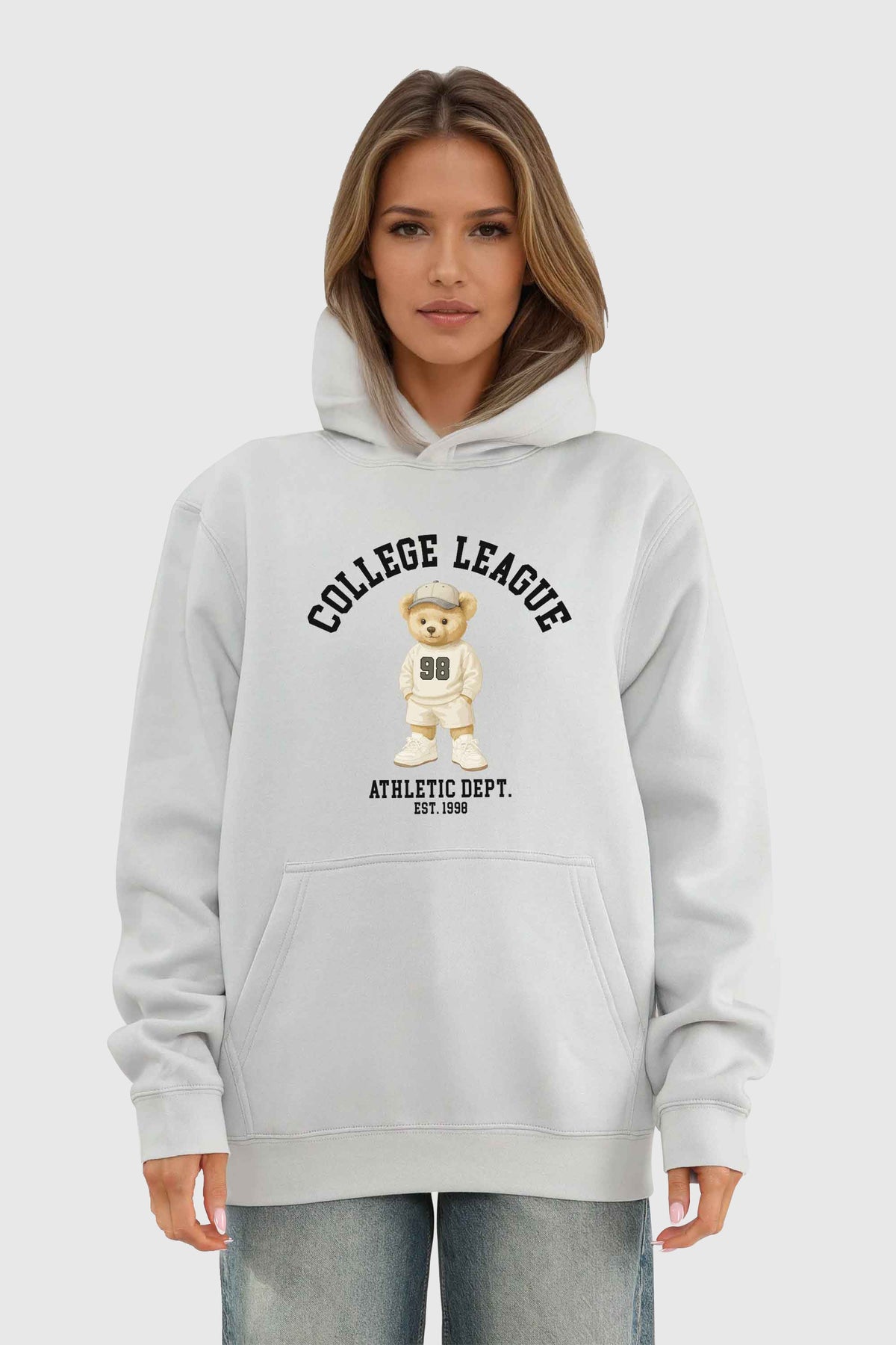 Unisex 280GSM Blended College League Teddy Athletic Printed Hoodie