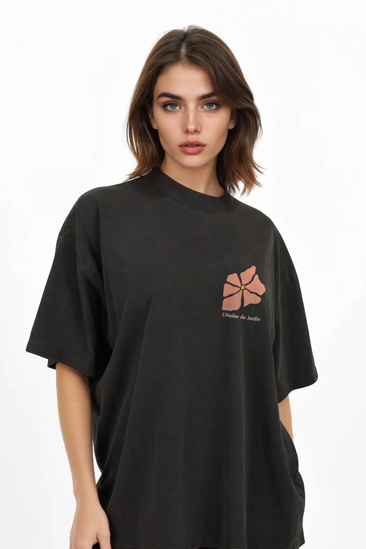 150GSM Oversized Washed T-Shirt in L’Atelier du Jardin Floral Print
