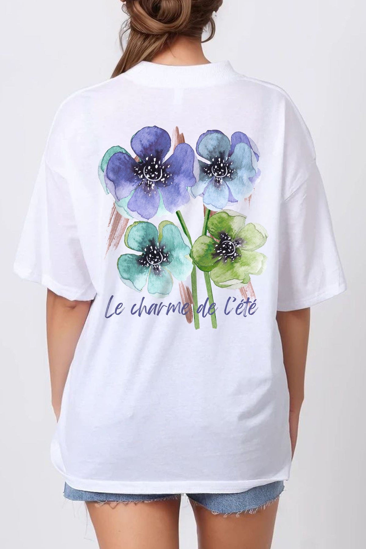 150GSM Oversized T-Shirt in Le Charme de l’Été Floral Print