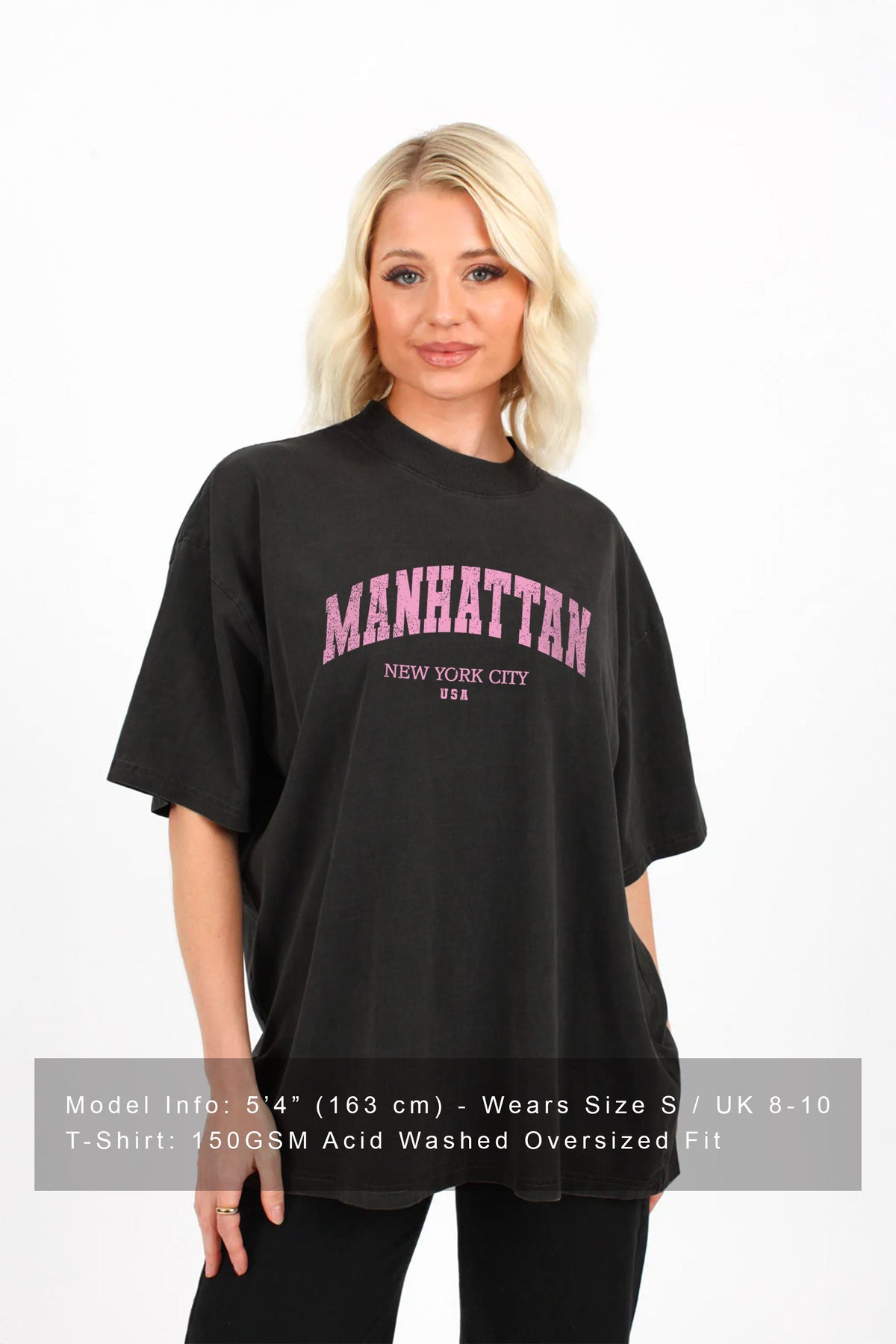 150GSM Oversized Washed T-Shirts in Manhattan Print