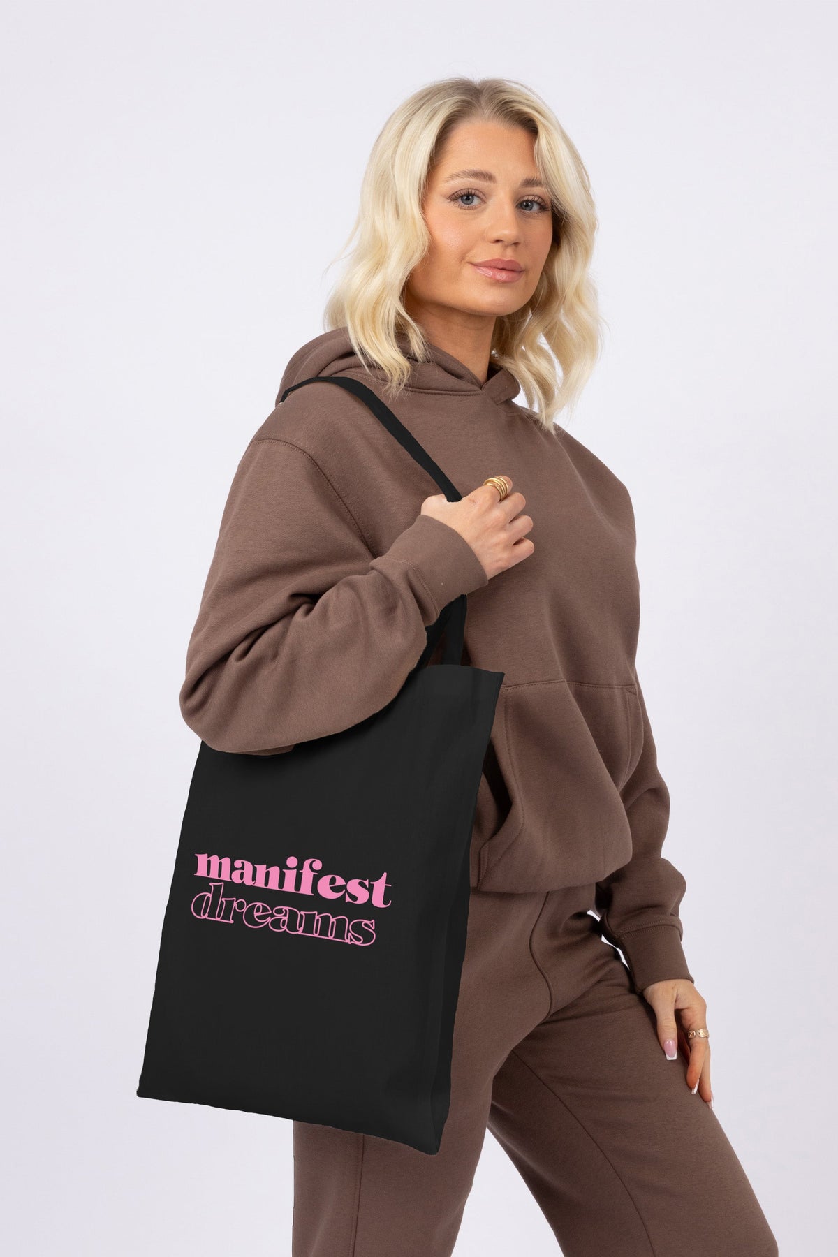 Manifest Dreams Printed Cotton Long Handle Canvas Bag