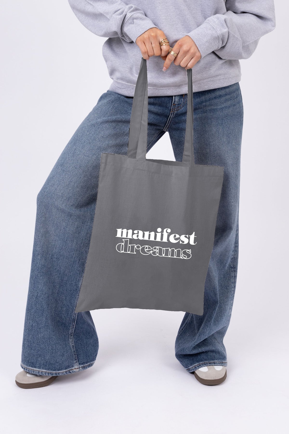 Manifest Dreams Printed Cotton Long Handle Canvas Bag