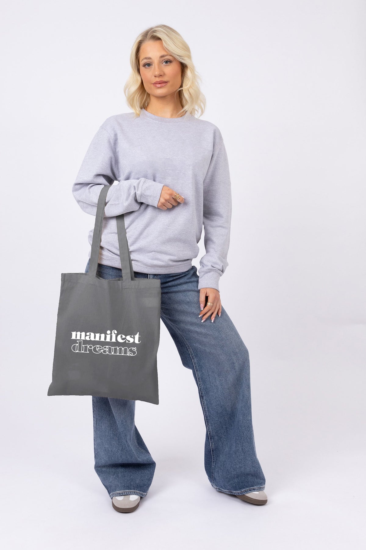 Manifest Dreams Printed Cotton Long Handle Canvas Bag