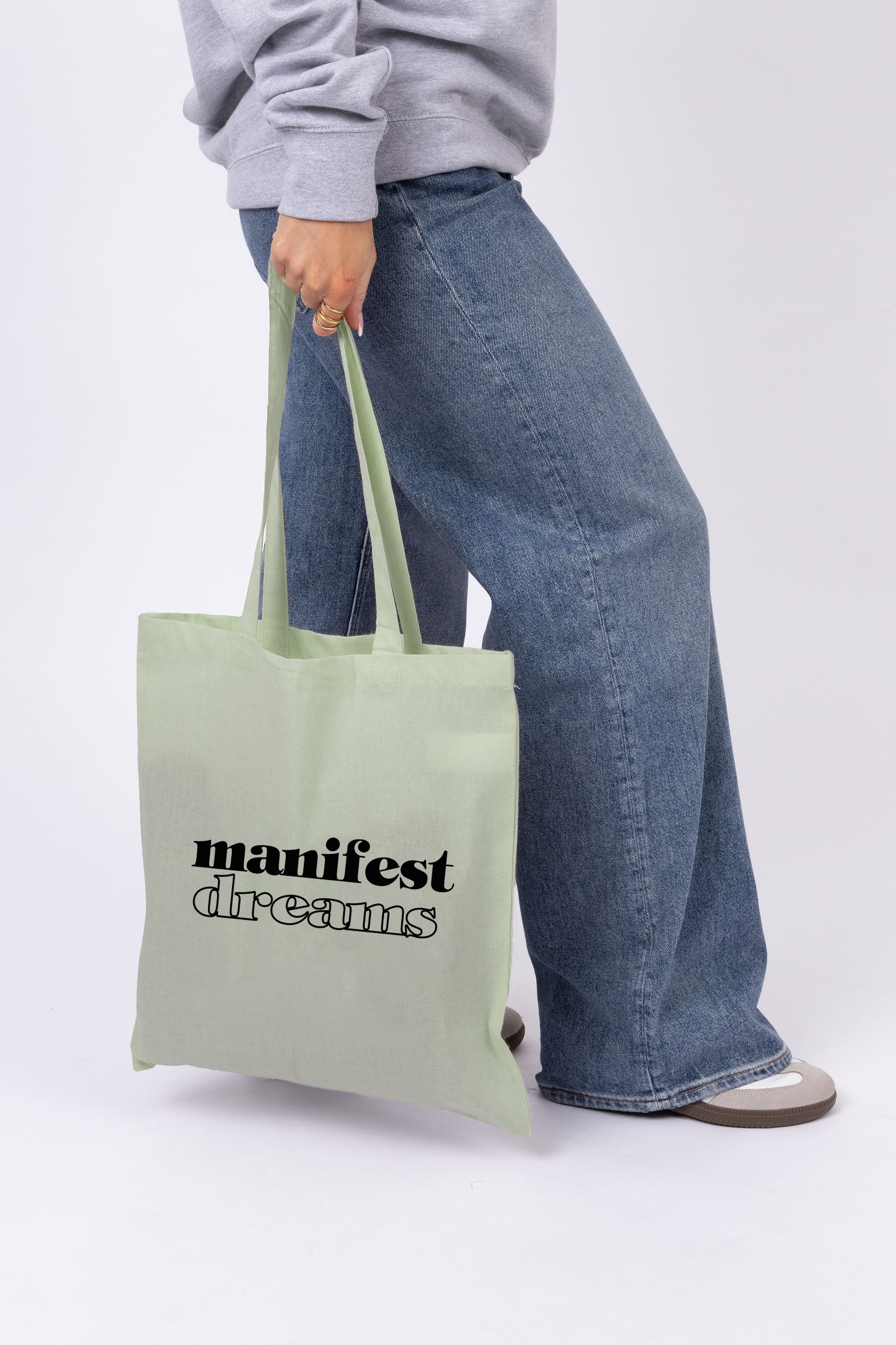 Manifest Dreams Printed Cotton Long Handle Canvas Bag