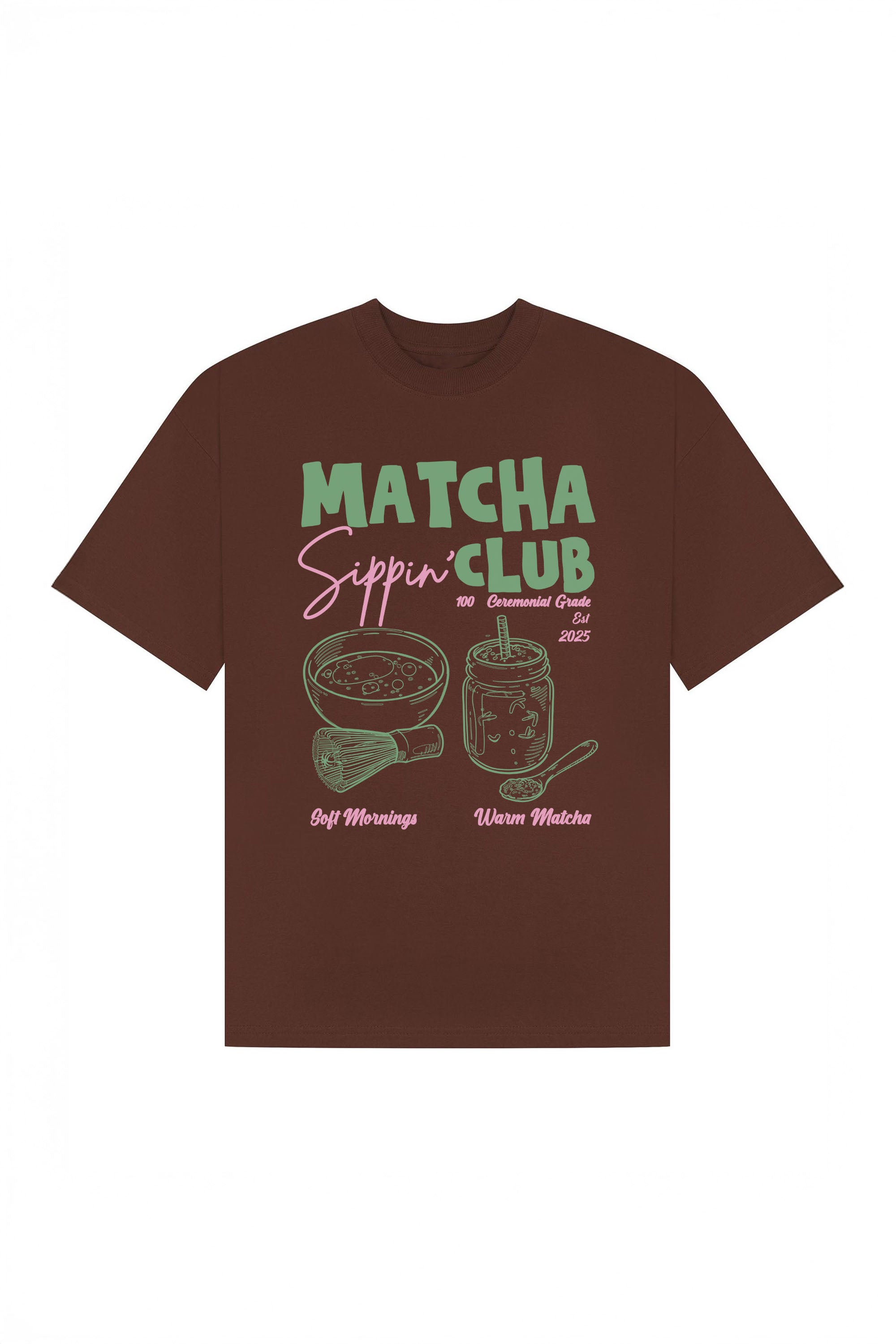 220GSM Oversized T-Shirt In Matcha Club Print
