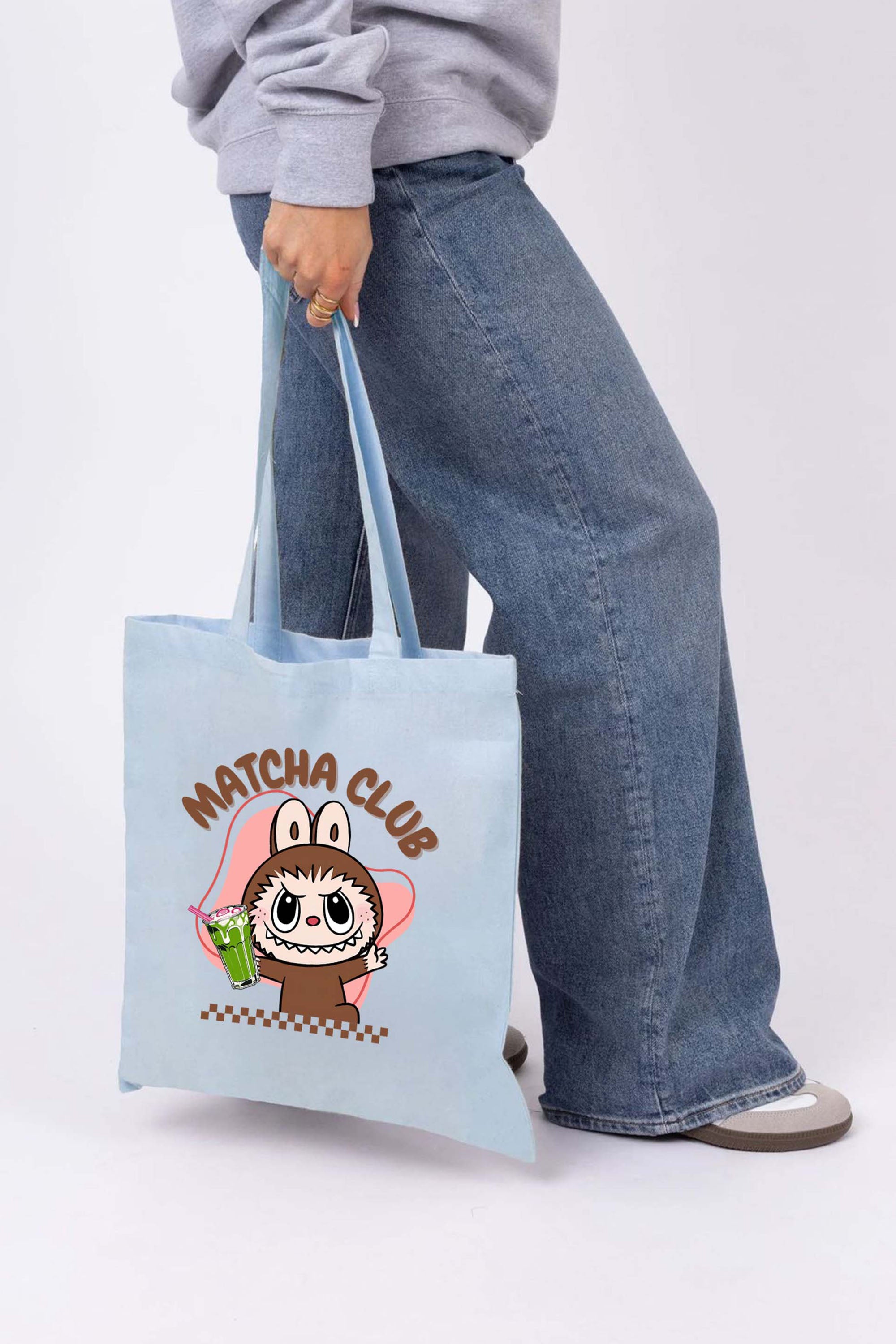 Labubu Matcha Printed Cotton Tote Bag