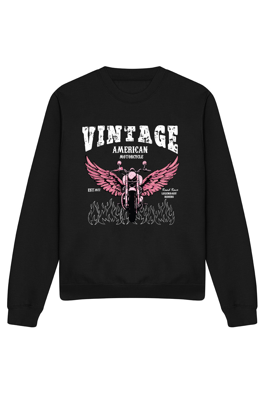 Vintage Motorcycle Sweatshirt In Black (Custom Pack)