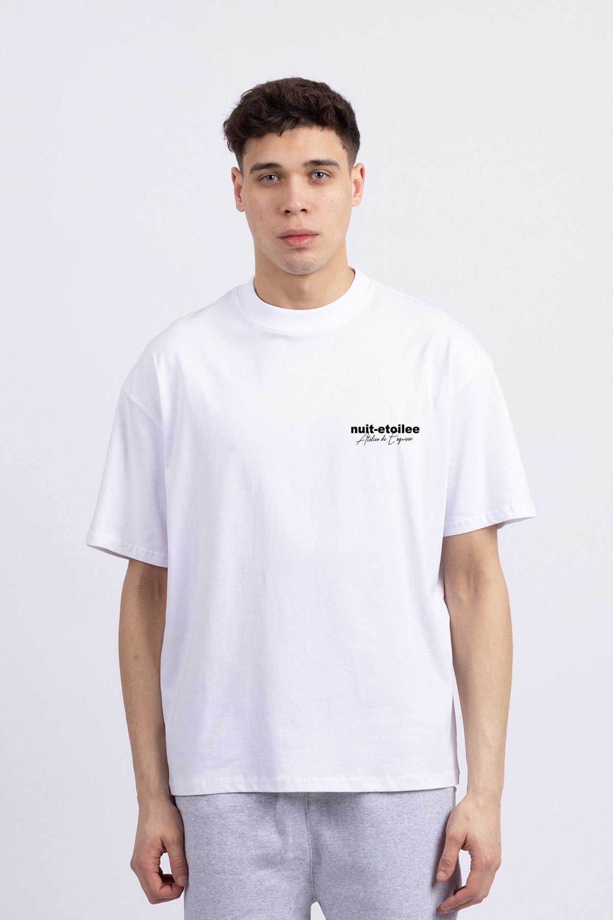 Mens 220 Gsm Oversized Nuit-etoilee Printed T-shirt