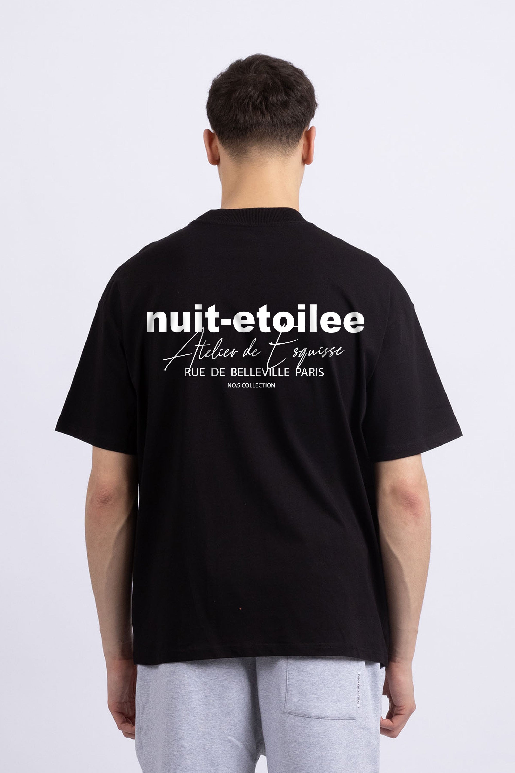 Mens 220 Gsm Oversized Nuit-etoilee Printed T-shirt (Custom Pack)