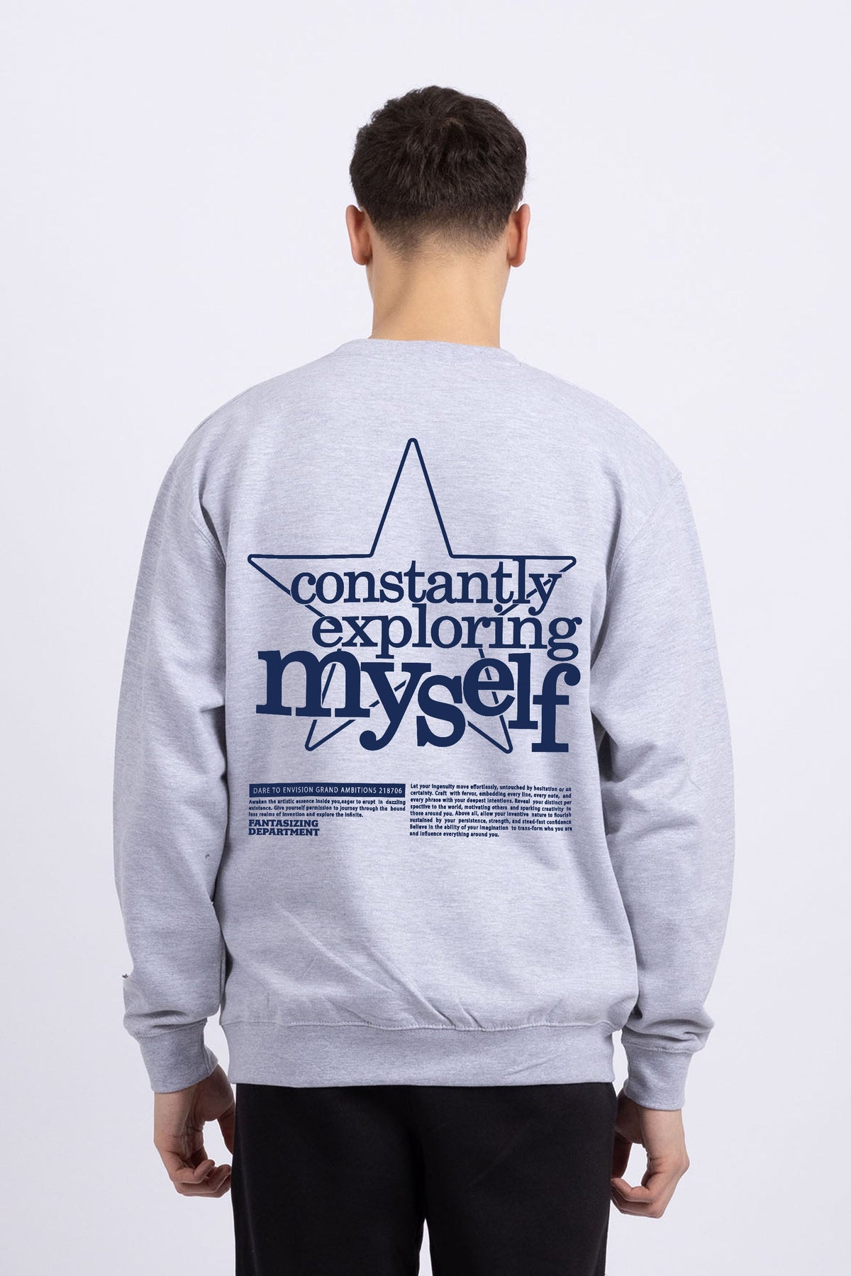 Mens Constantly Exploring Myself Printed Sweatshirt