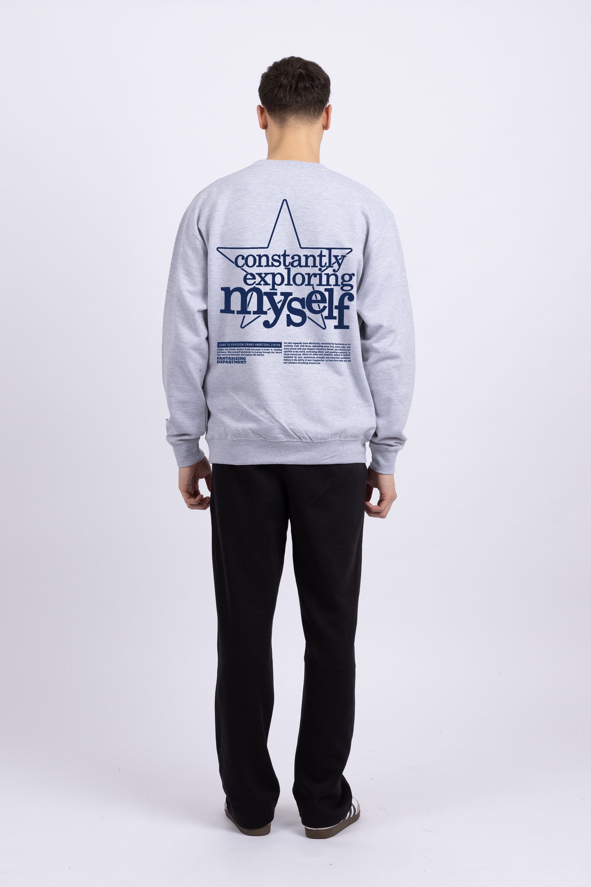 Mens Constantly Exploring Myself Printed Sweatshirt