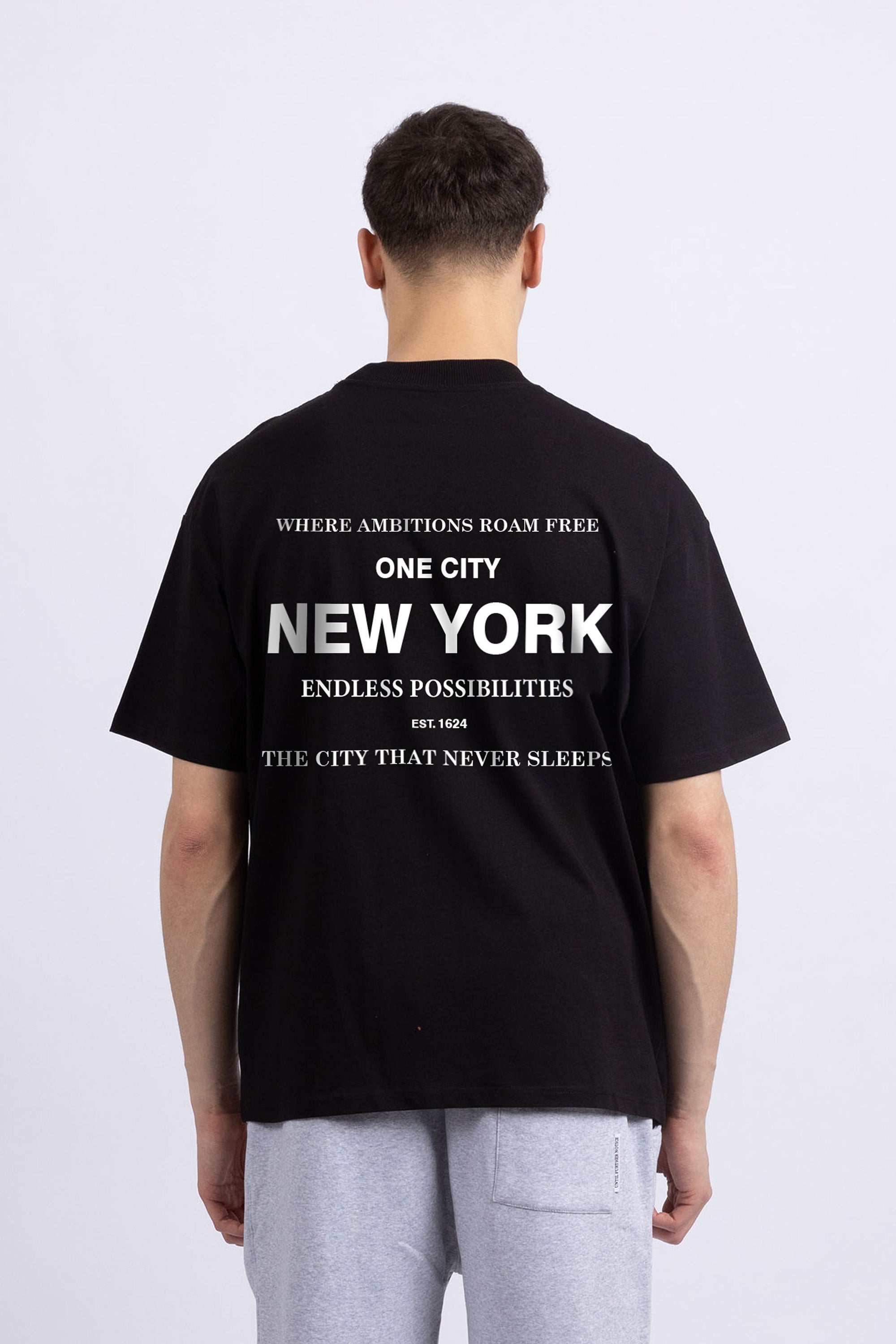 Mens 220 Gsm Oversized New York City Endless Printed T-shirt (Custom Pack)