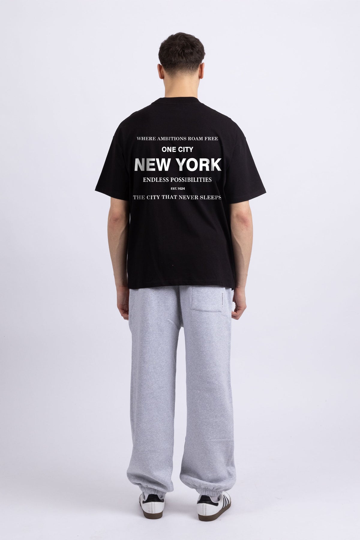 Mens 220 Gsm Oversized New York City Endless Printed T-shirt