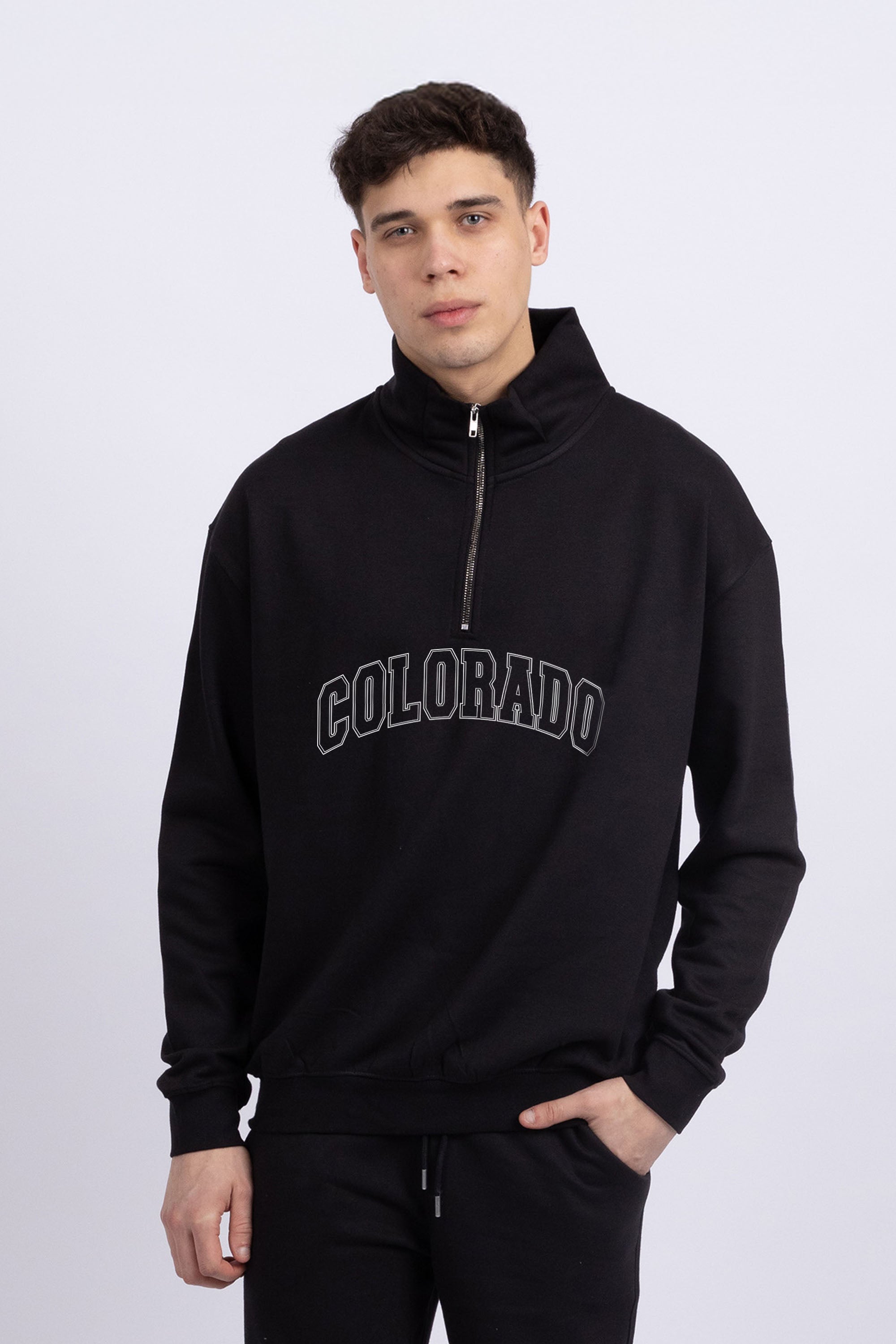 Unisex 1/4 Zip Neck Colorado Printed Sweatshirt