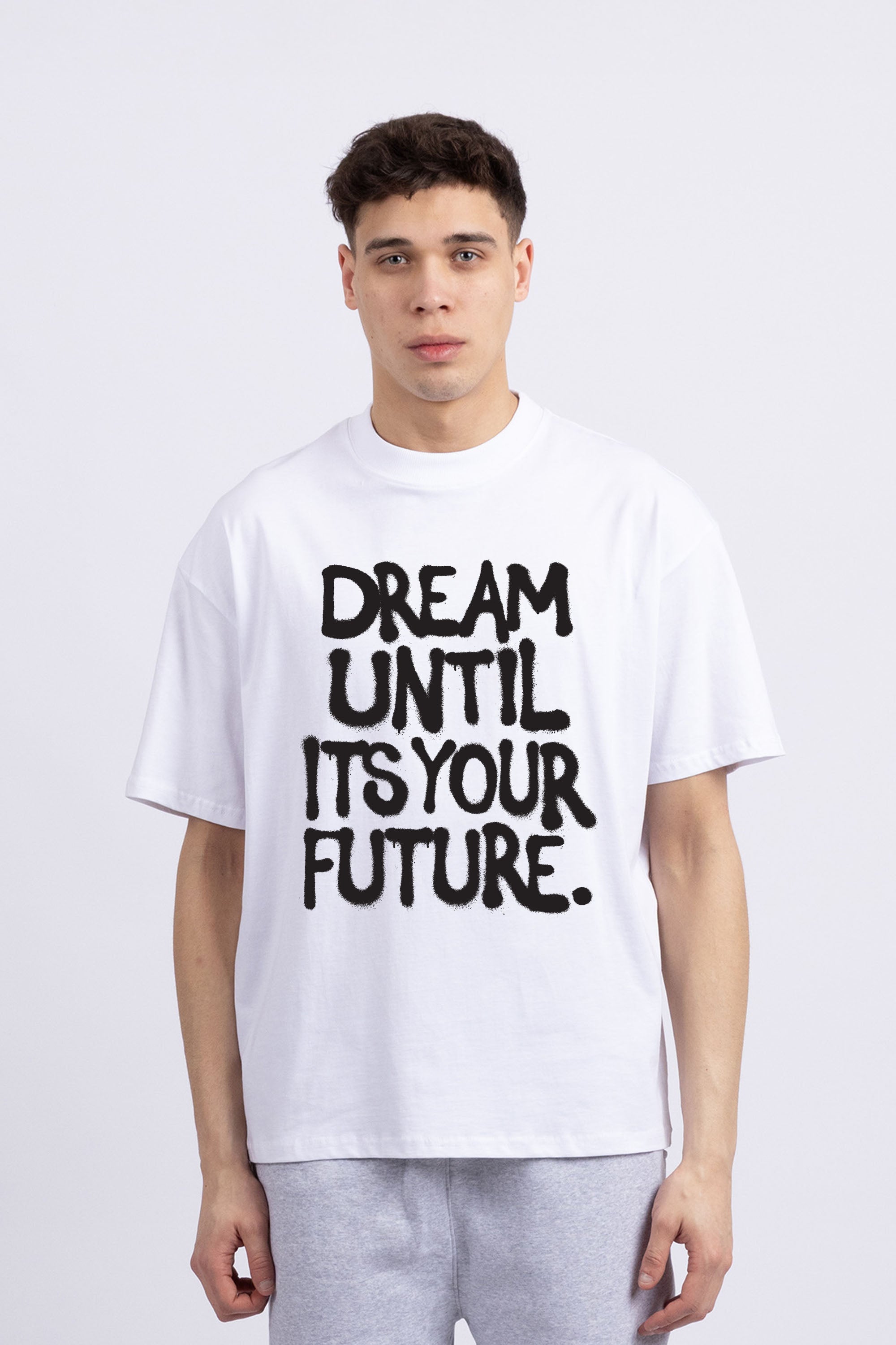 Mens 220GSM Oversized Dream Until Printed T-shirt (Custom Pack)