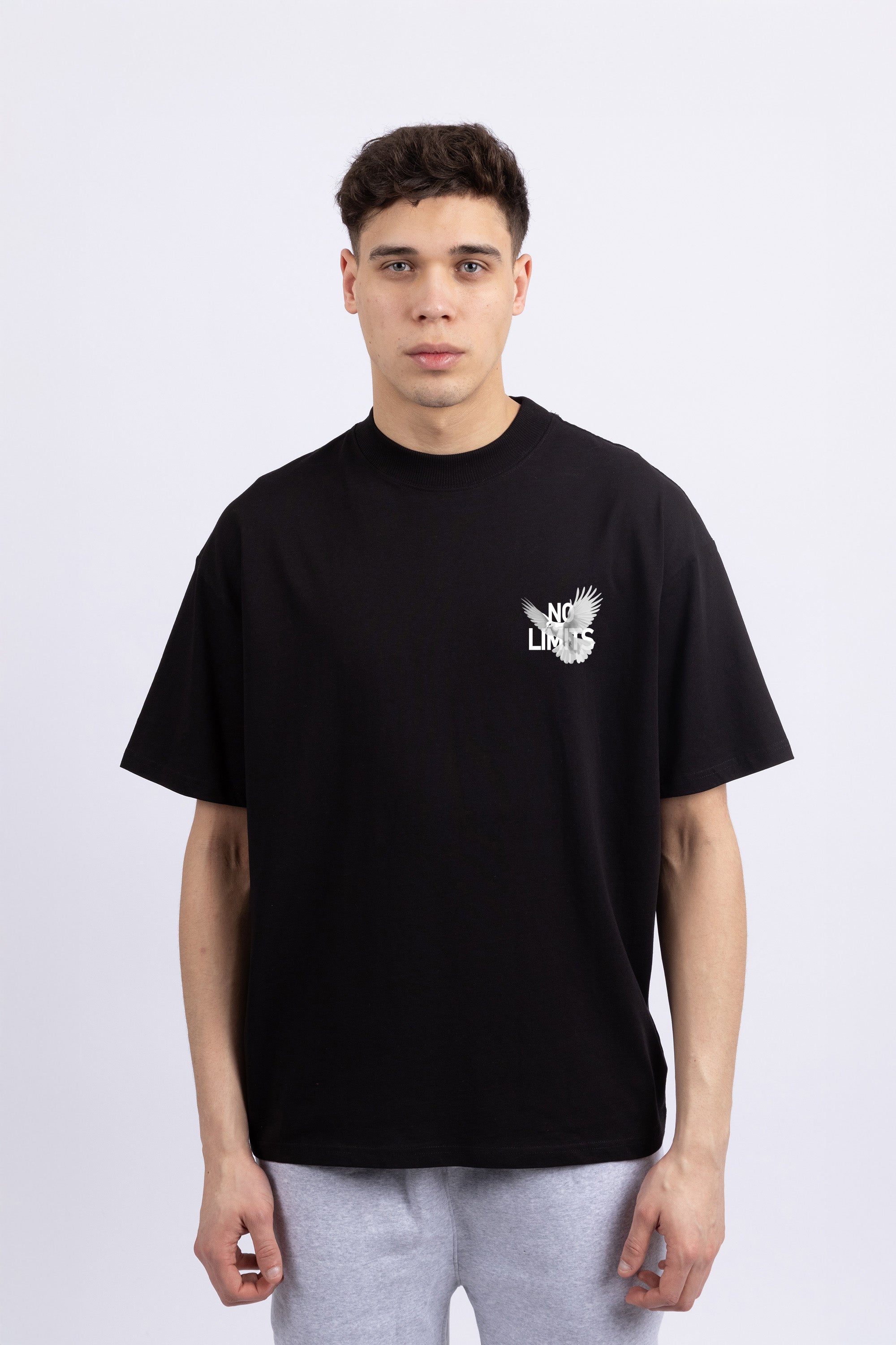 Mens 220GSM Oversized No Limits Printed T-shirt