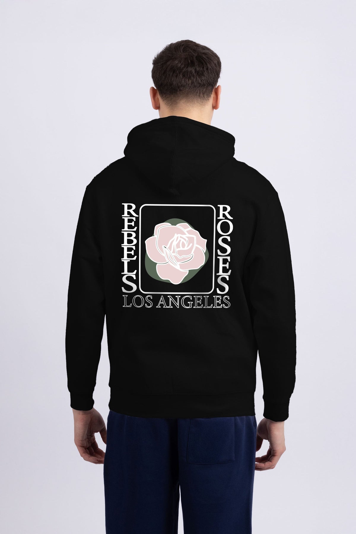 Mens Rebels And Roses Printed Oversized Hoodie