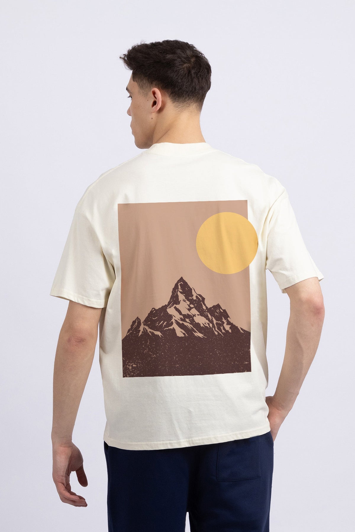 Mens 220 Gsm Oversized Wander Without Limits Printed T-shirt