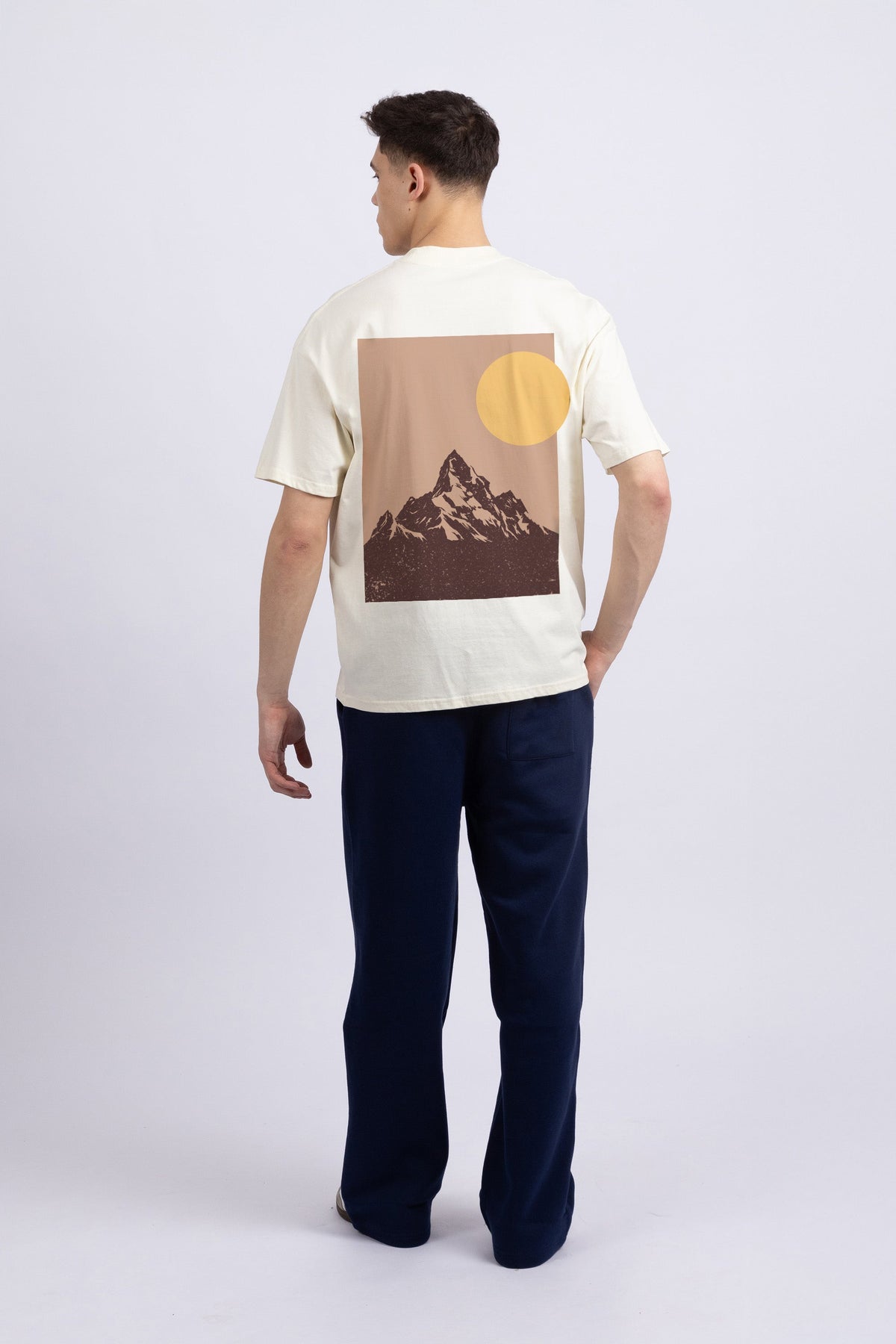 Mens 220 Gsm Oversized Wander Without Limits Printed T-shirt
