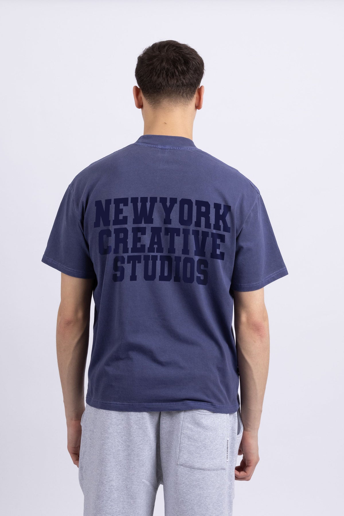 Mens 220GSM Oversized New York Acid Wash Printed T-shirt