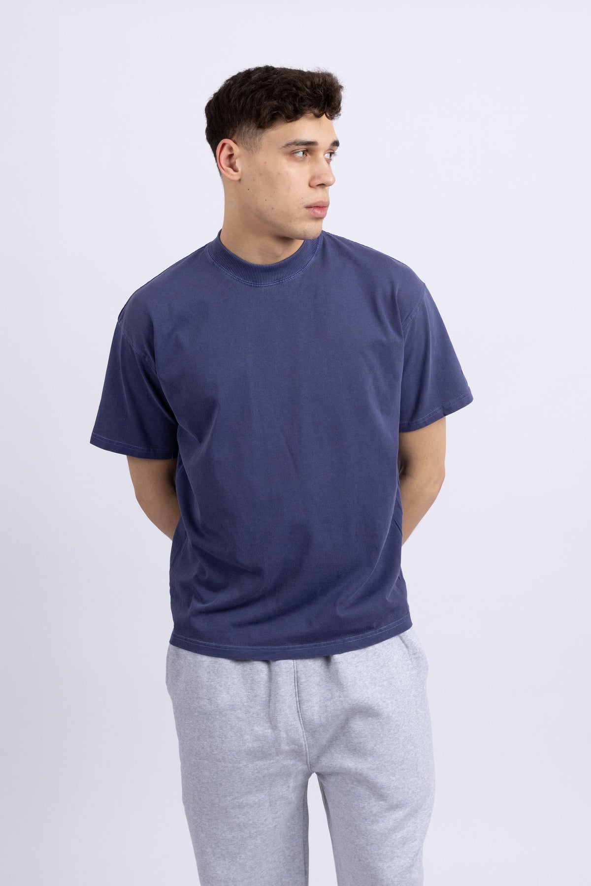 Mens 220GSM Oversized New York Acid Wash Printed T-shirt