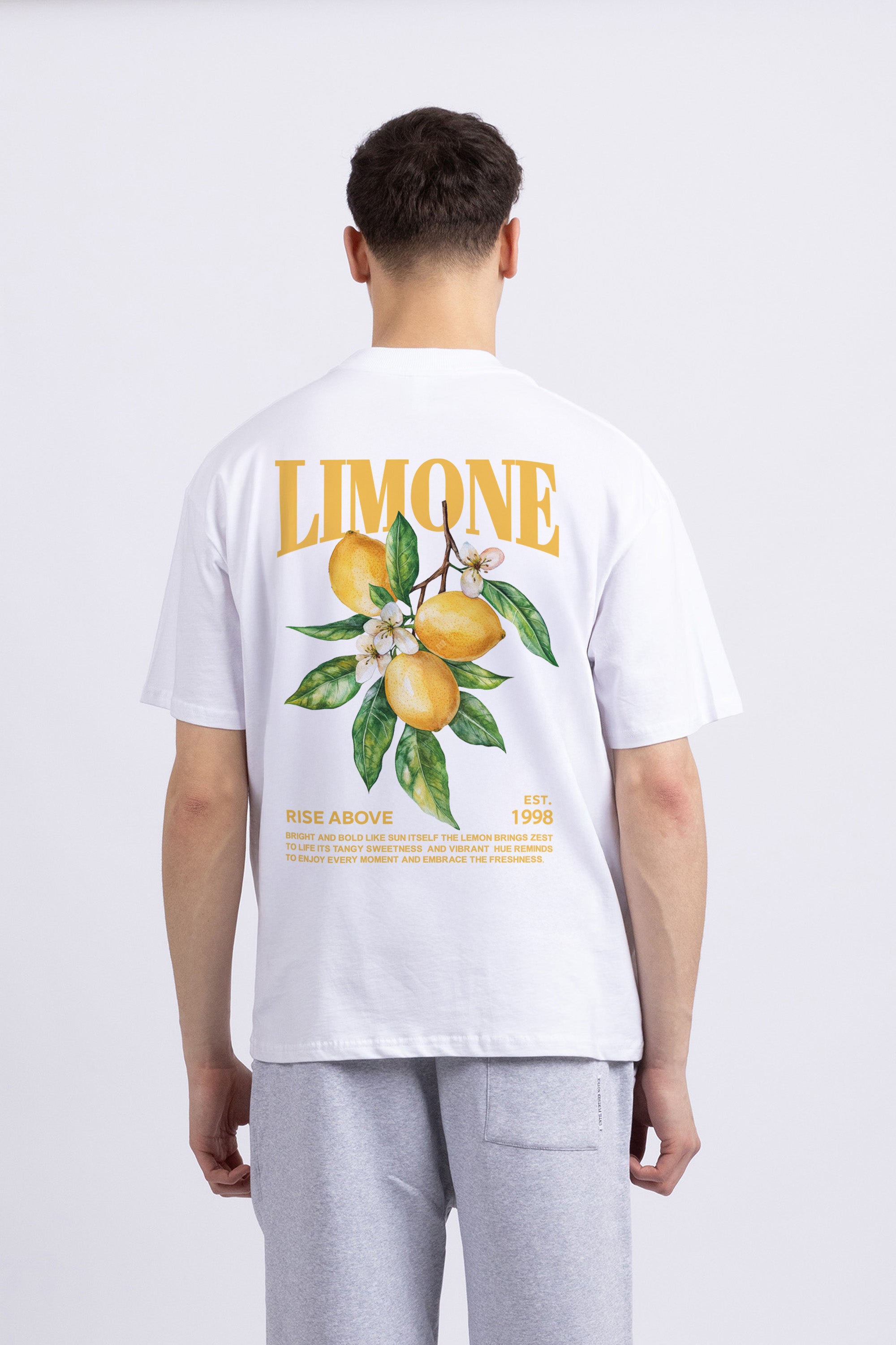 Mens 220 Gsm Oversized Limone Printed T-shirt