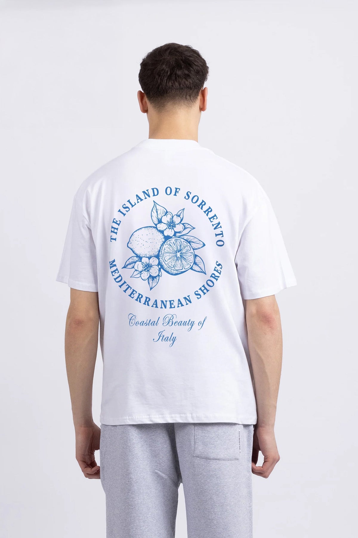 Mens 220 Gsm Oversized Island of Sorrento Printed T-shirt