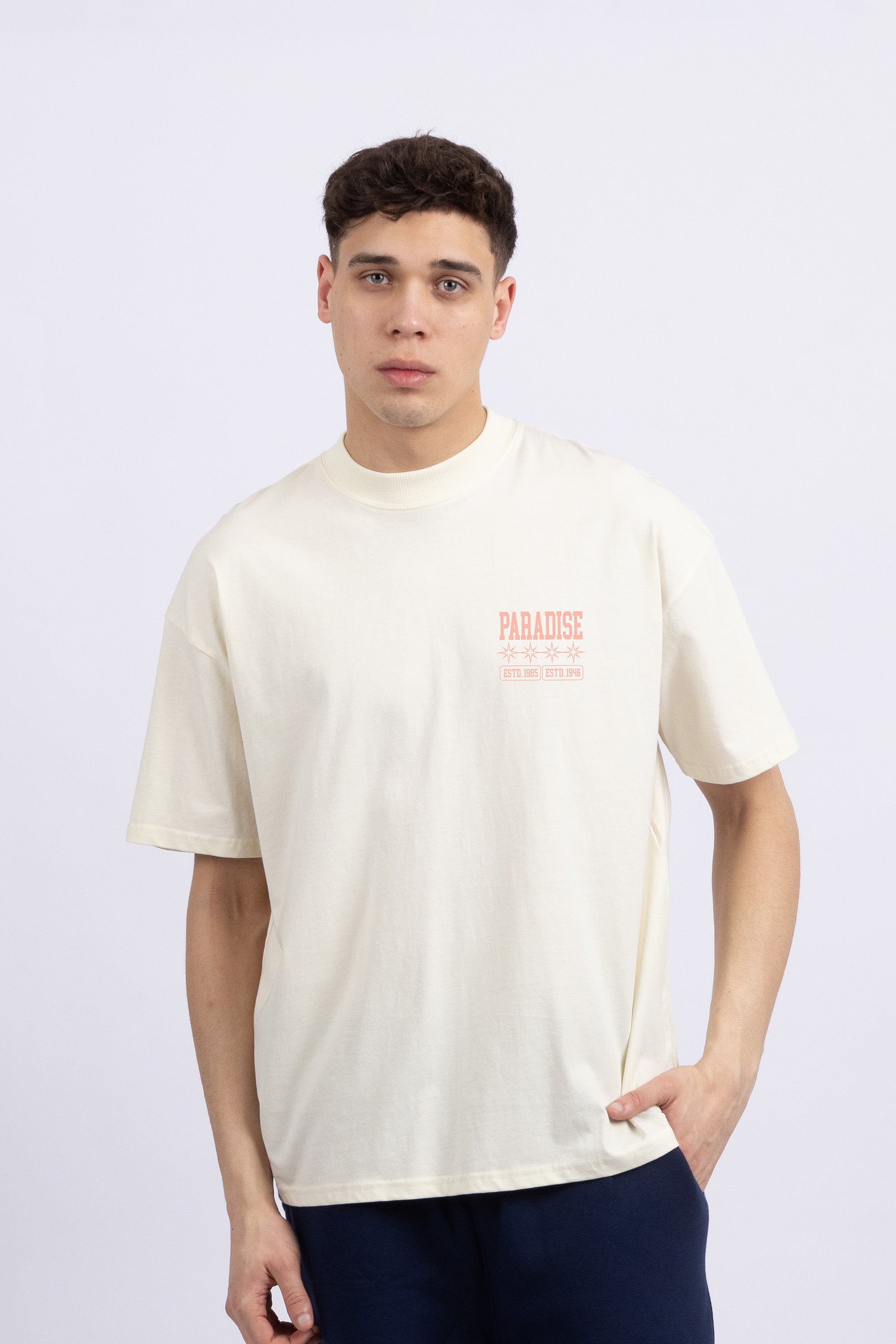 Mens 220 Gsm Oversized Paradise Apple Printed T-shirt