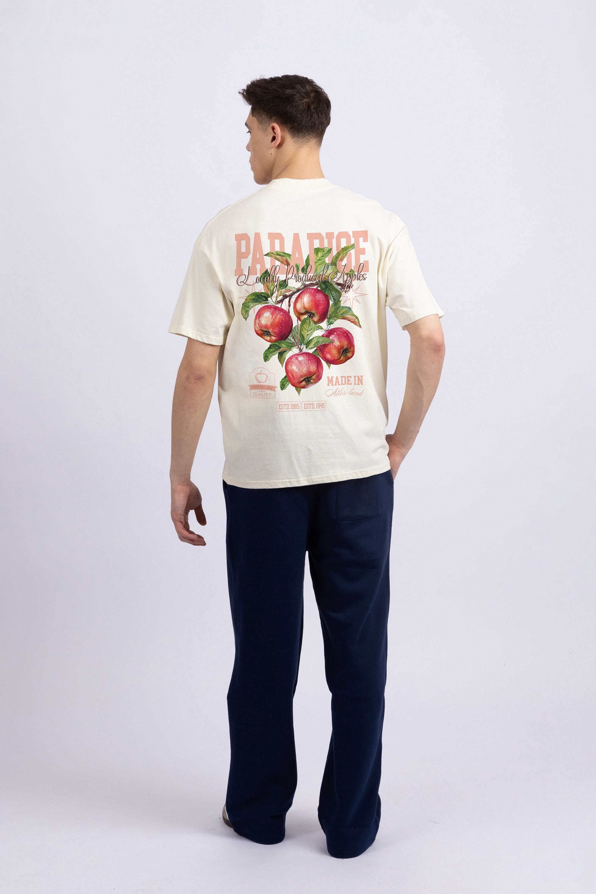 Mens 220 Gsm Oversized Paradise Apple Printed T-shirt