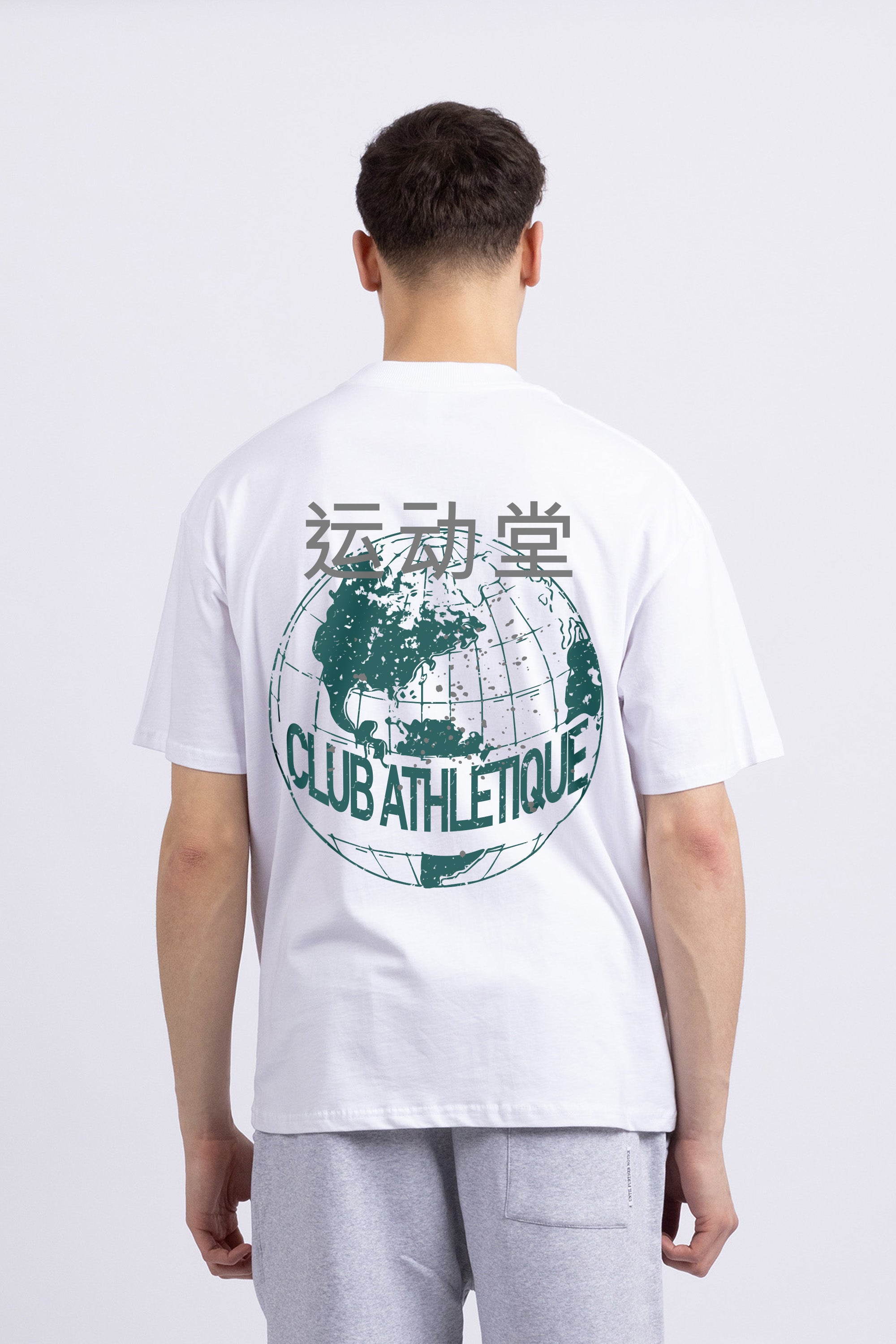 Mens 220GSM Oversized Club Athletique Printed T-shirt