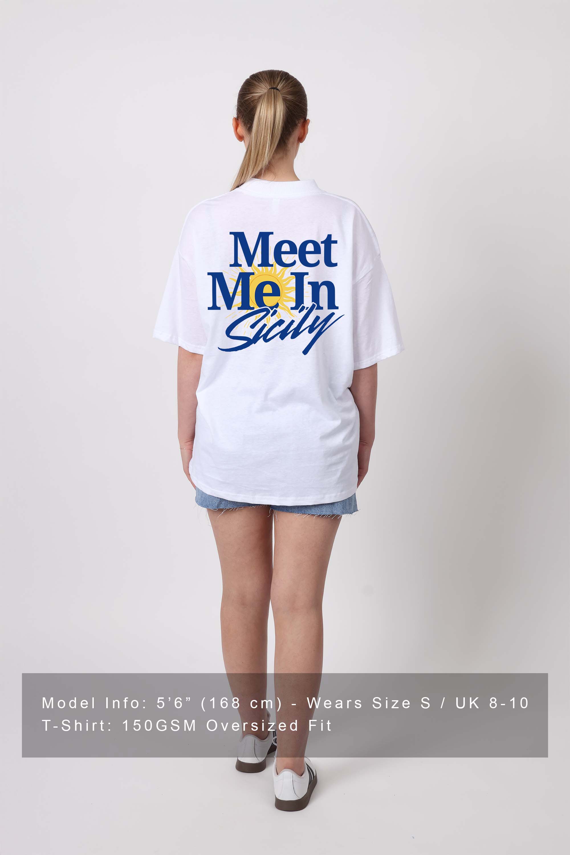 150GSM Oversized T-Shirts in Meet In Sicily Print