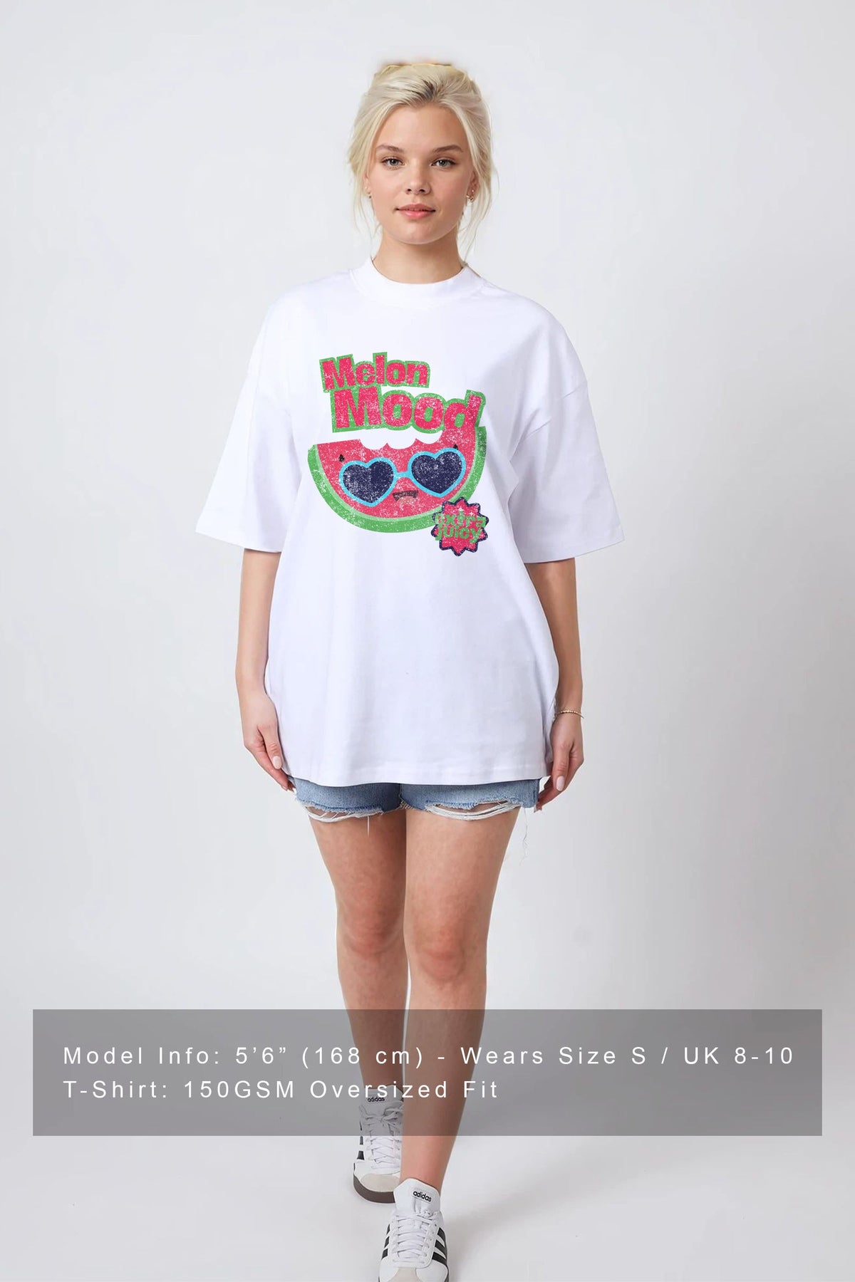 150GSM Oversized T-Shirt in Melon Mood Distressed Print