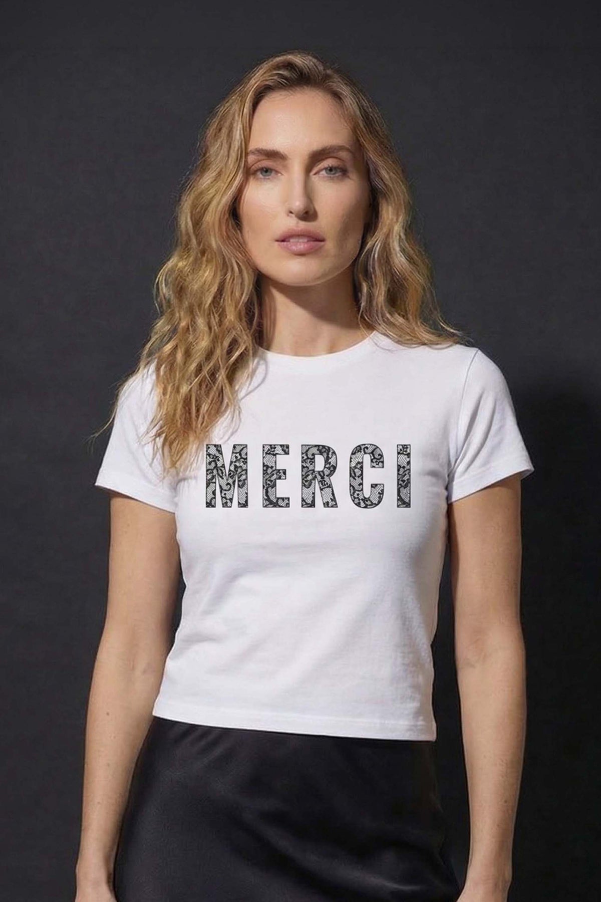 220GSM Merci Lace Printed Baby Tee