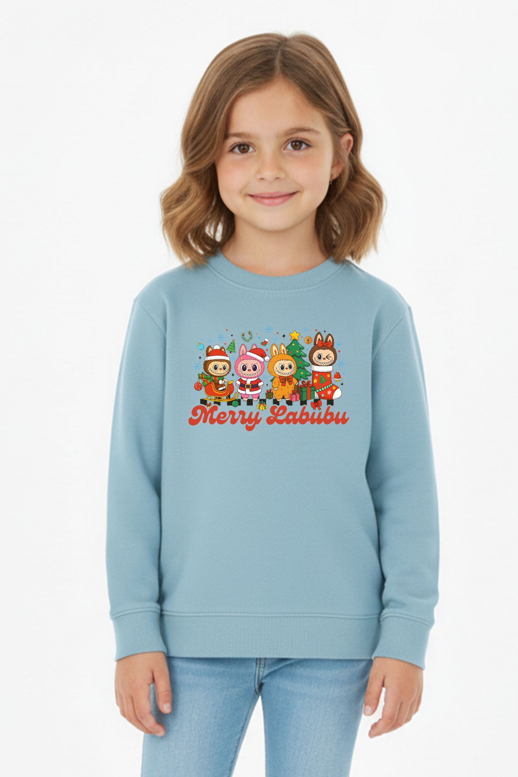 Kids Merry Labubu Christmas Printed Sweatshirt