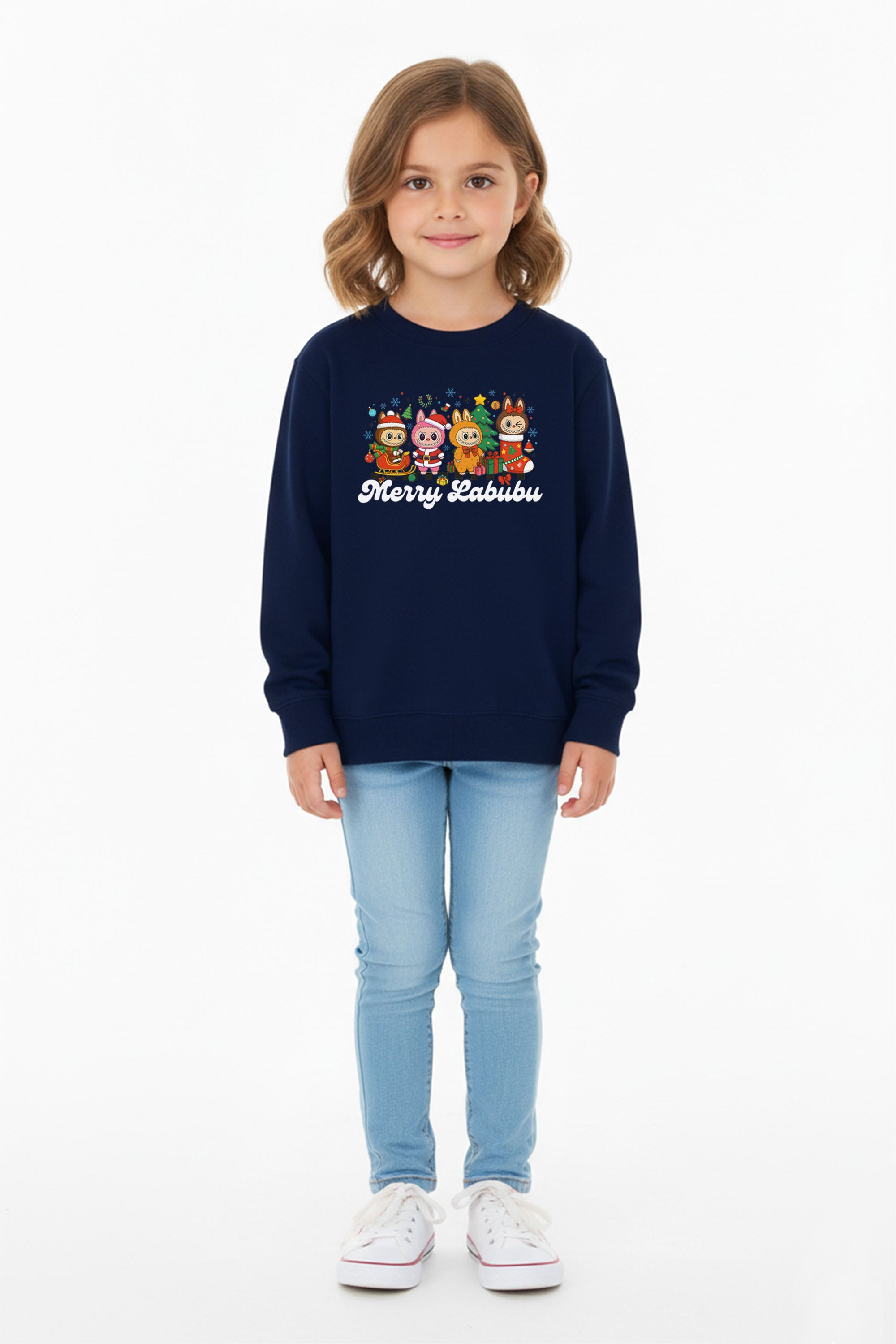Kids Merry Labubu Christmas Printed Sweatshirt