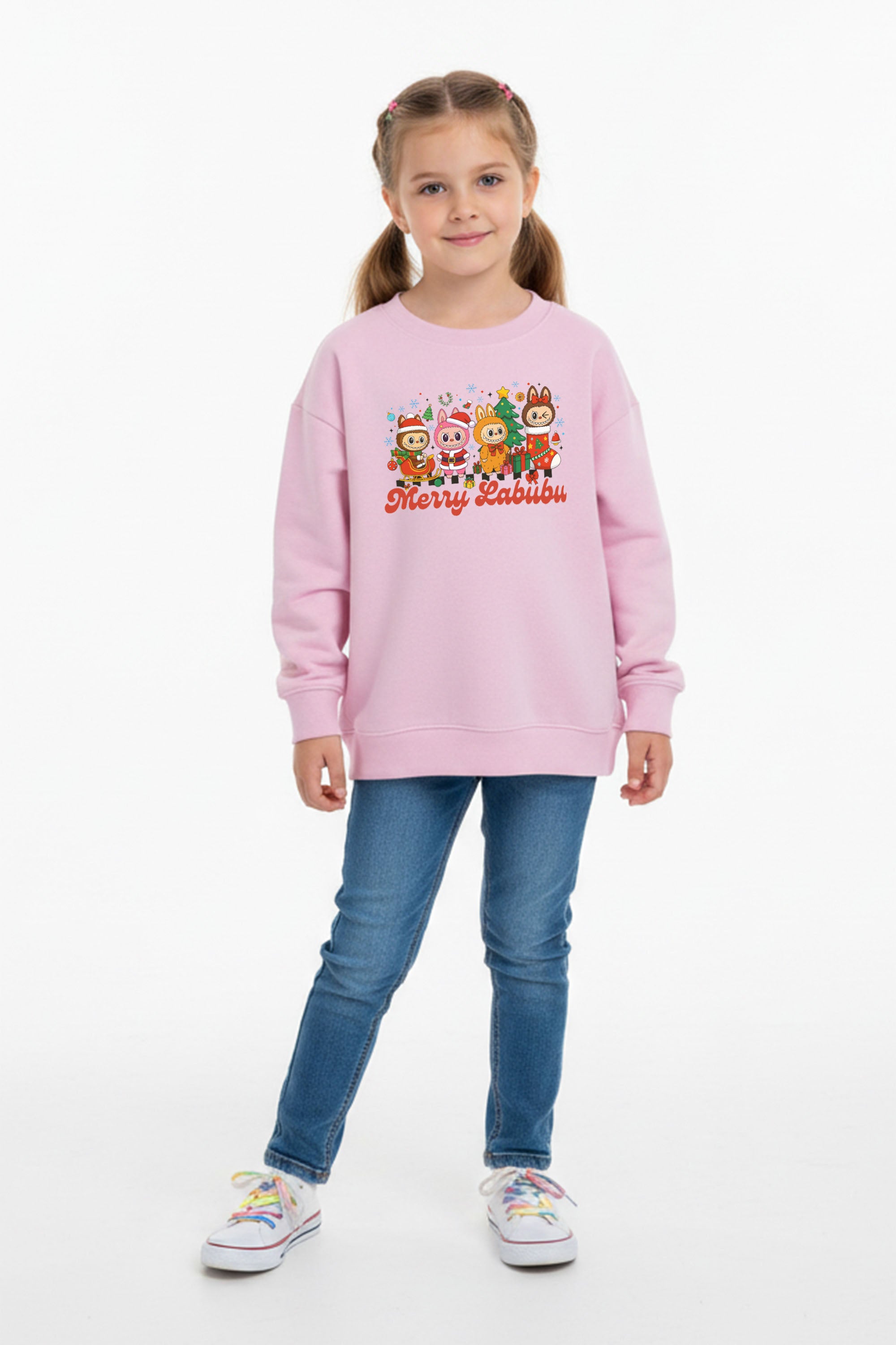 Kids Merry Labubu Christmas Printed Sweatshirt