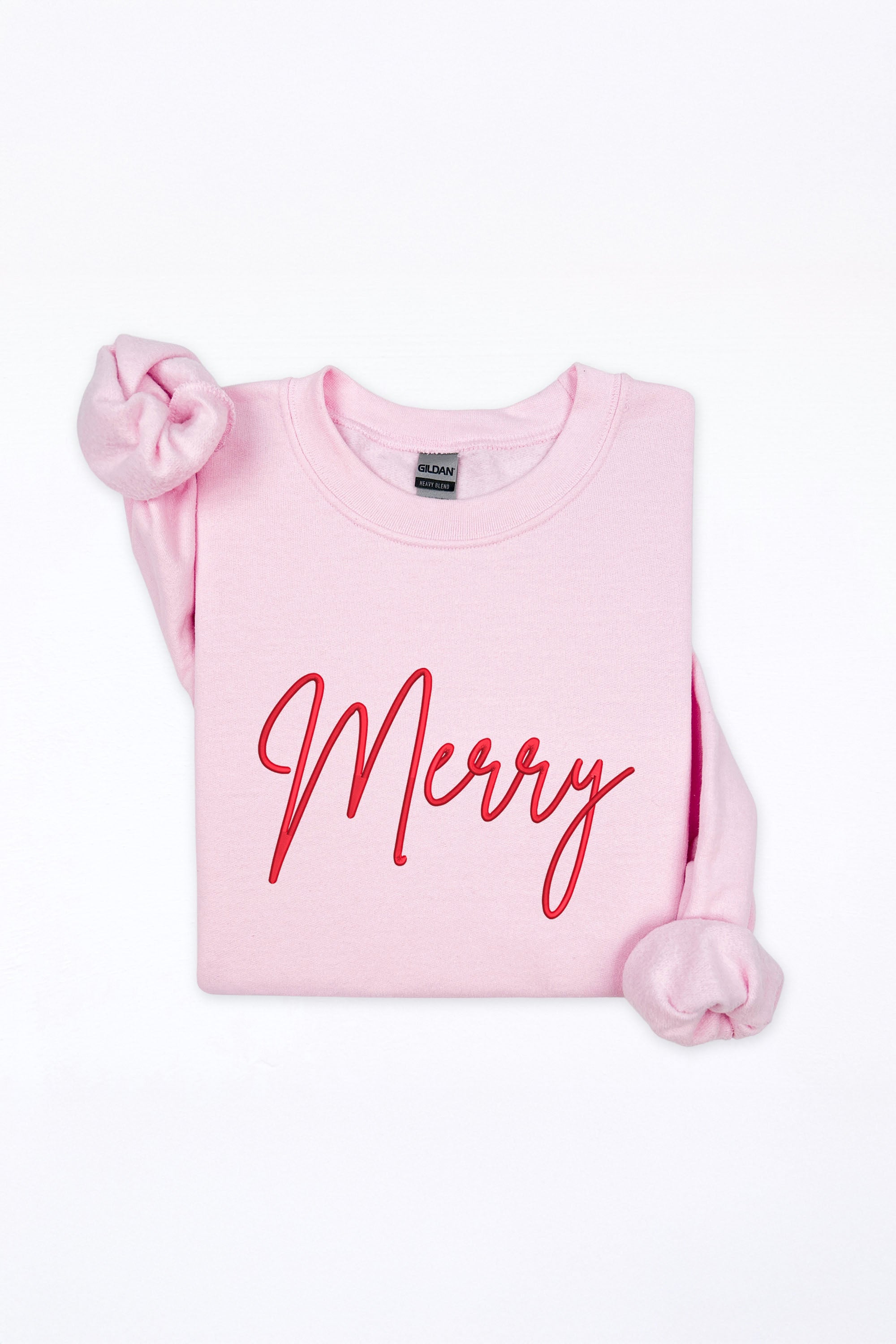 Unisex Heavy Blend Merry Embroidered Christmas Sweatshirt