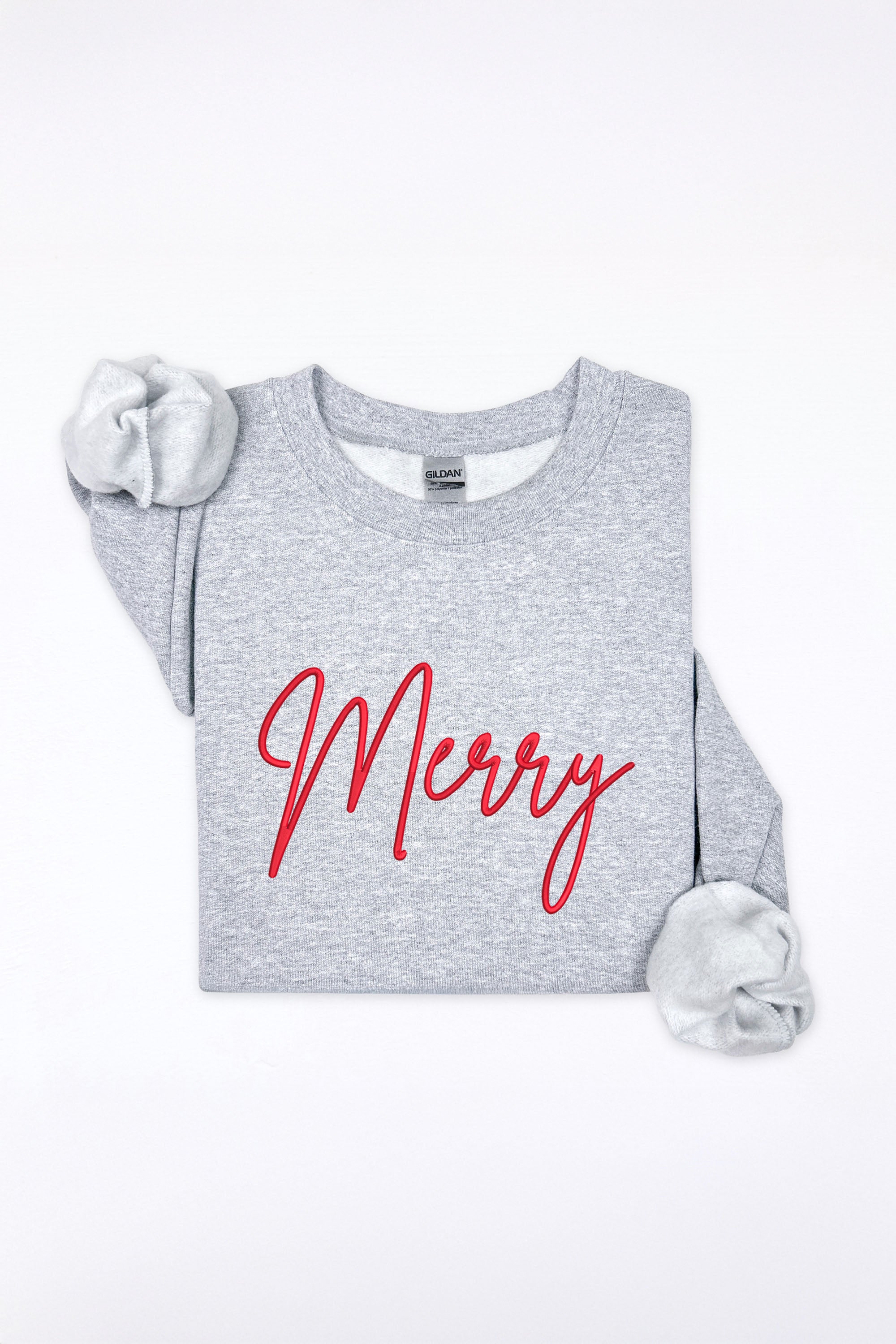 Unisex Heavy Blend Merry Embroidered Christmas Sweatshirt